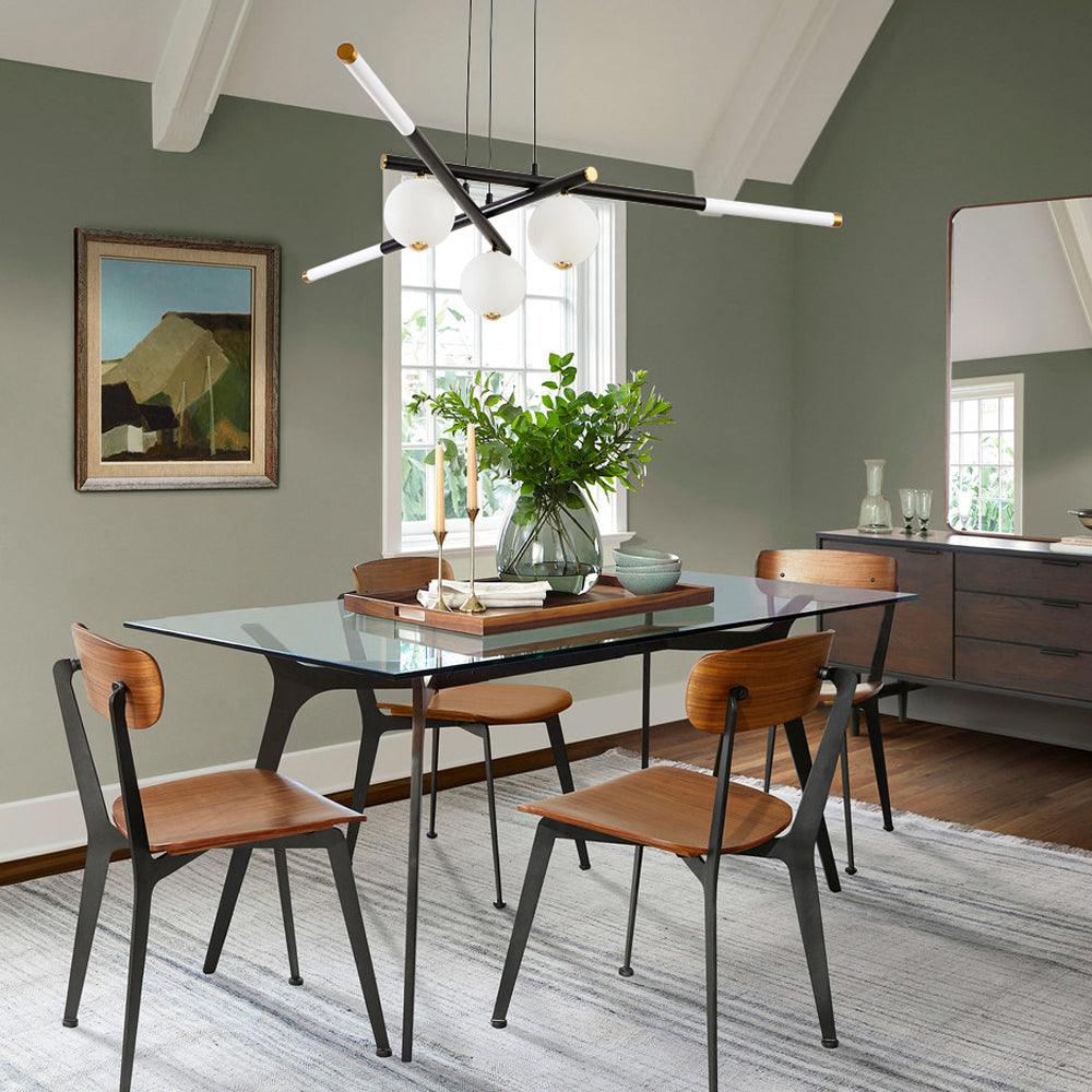 Kronleuchter Schwarz Weiß Stangen Globus Modern-Letslighting