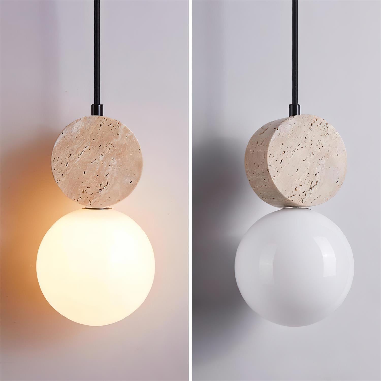 Lunara Travertine Geometric Pendant Light - Letslighting