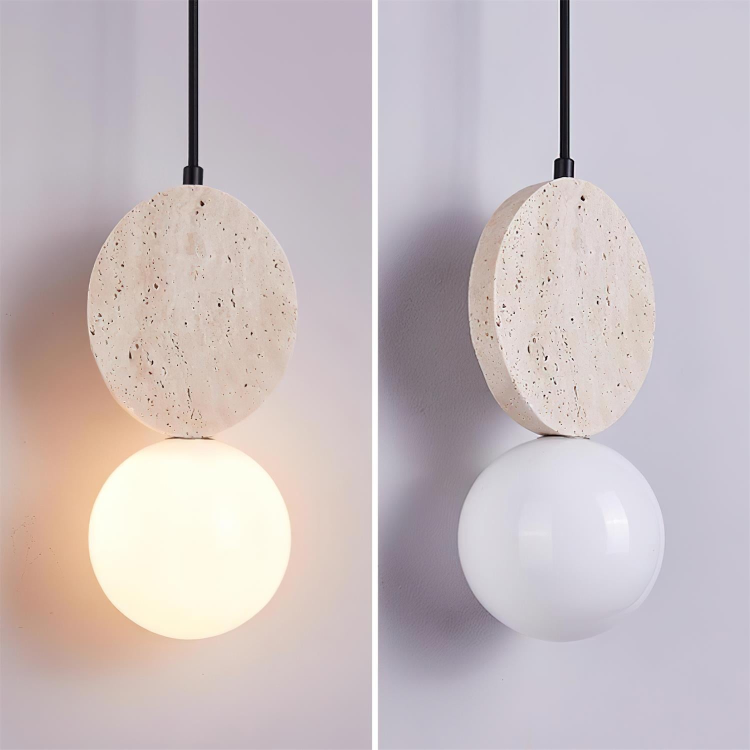 Lunara Travertine Geometric Pendant Light - Letslighting