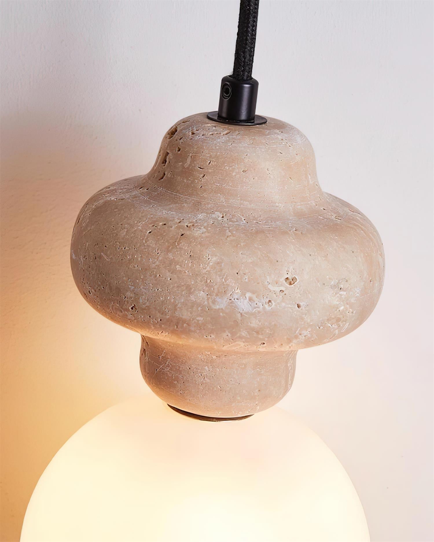 Lunara Travertine Geometric Pendant Light - Letslighting