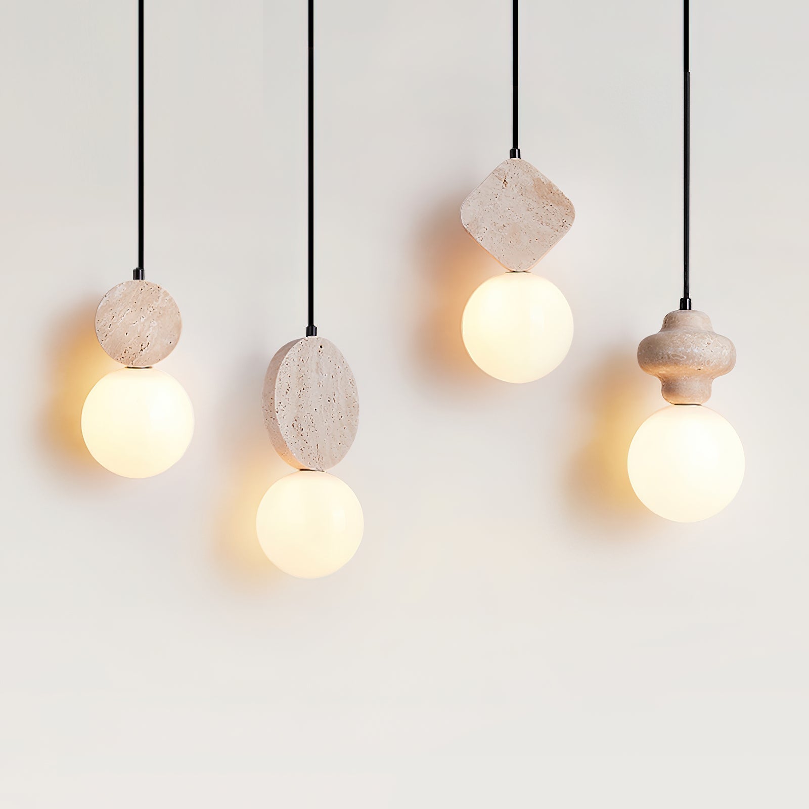 Lunara Travertine Geometric Pendant Light - Letslighting