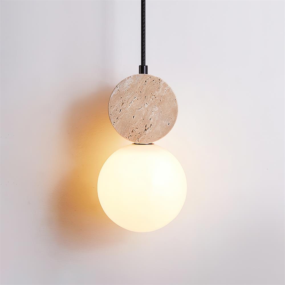 Lunara Travertine Geometric Pendant Light - Letslighting