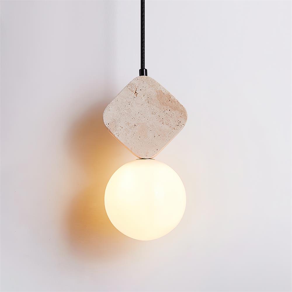 Lunara Travertine Geometric Pendant Light - Letslighting