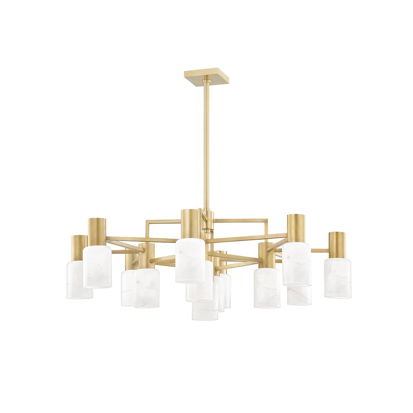 Drift Premium Centerport Chrome Alabaster Chandelier - Letslighting