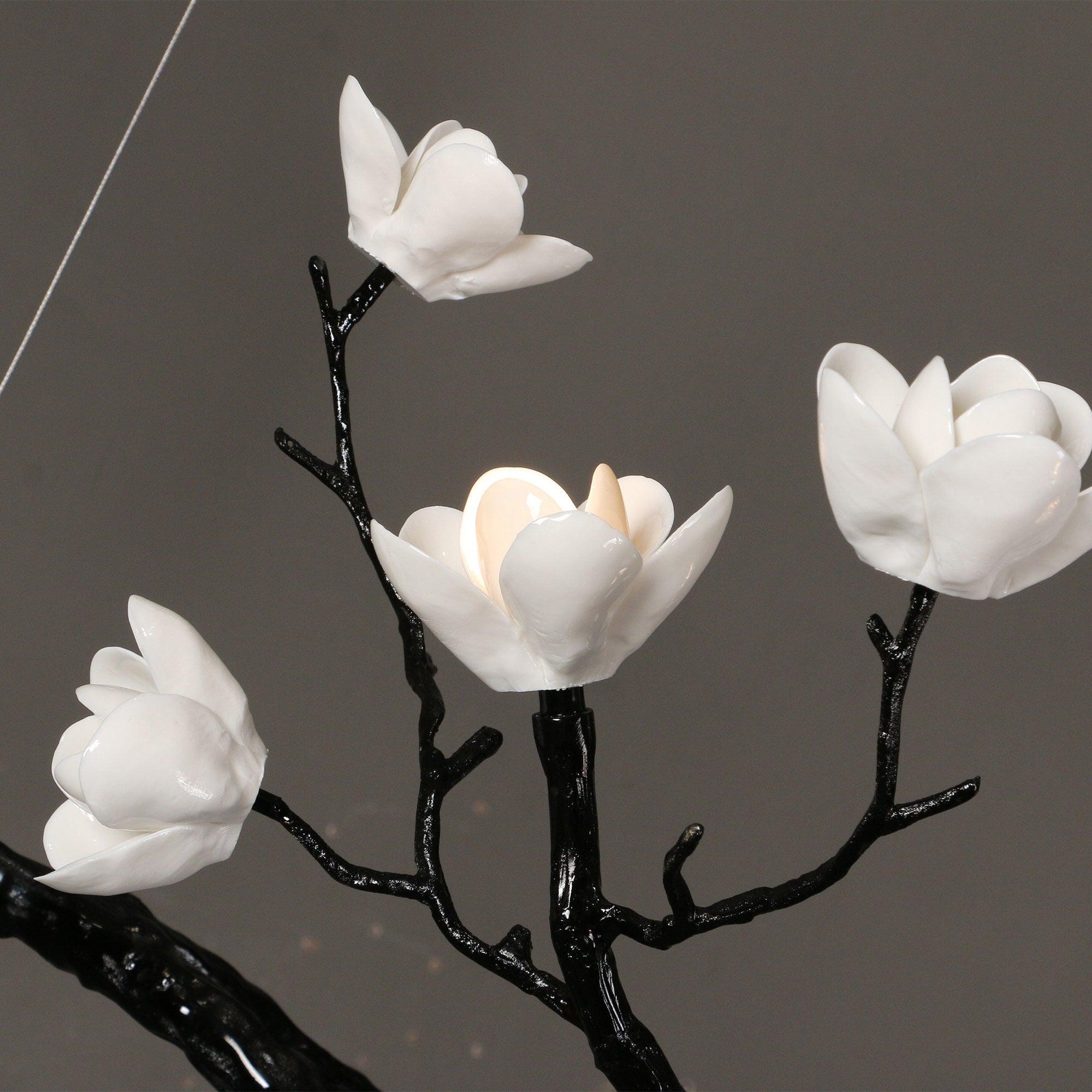 Lustra Kronleuchter Keramik Blume Schwarz Zweig-Letslighting