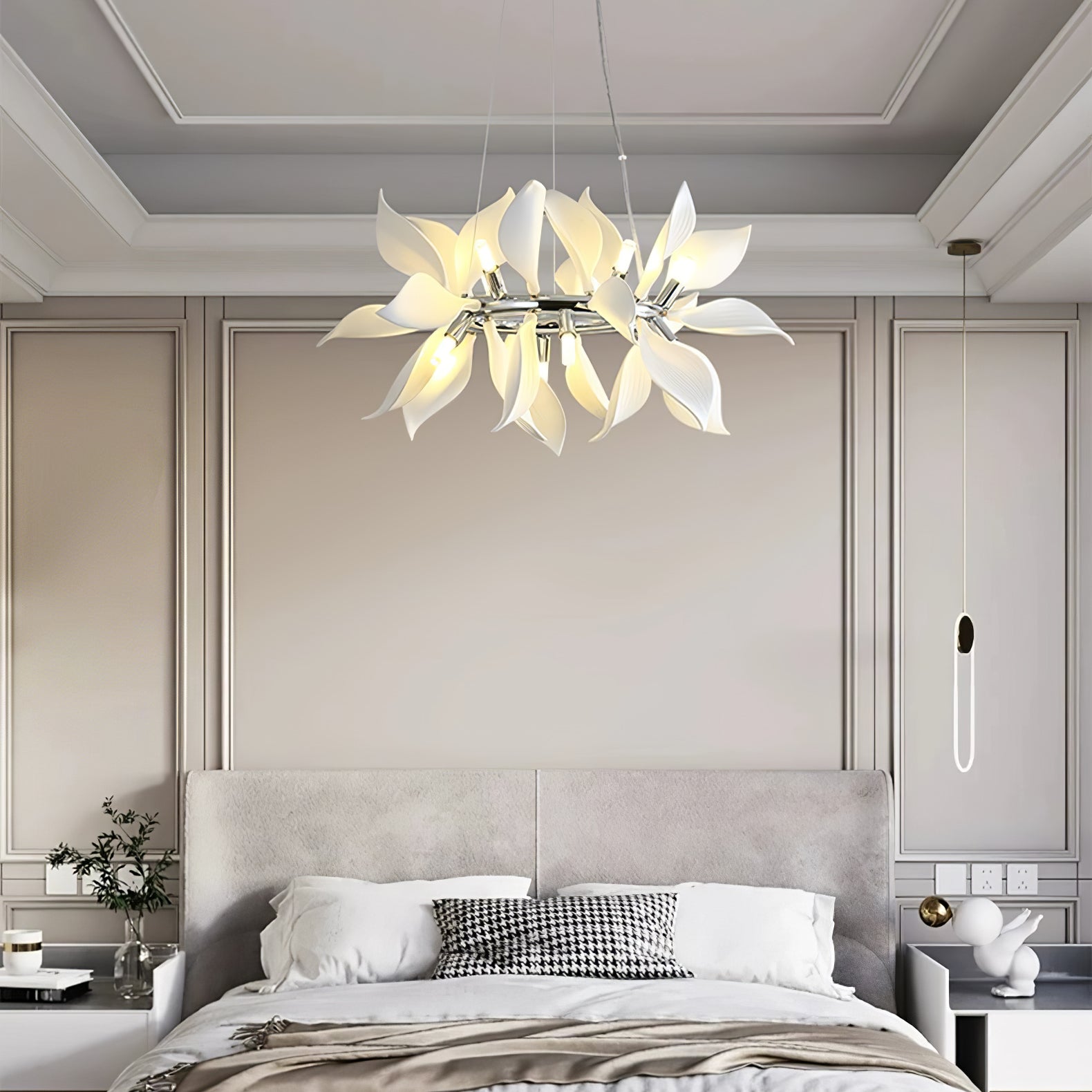 Lustra Pendelleuchte Keramik Blütenblätter Blühen-Letslighting