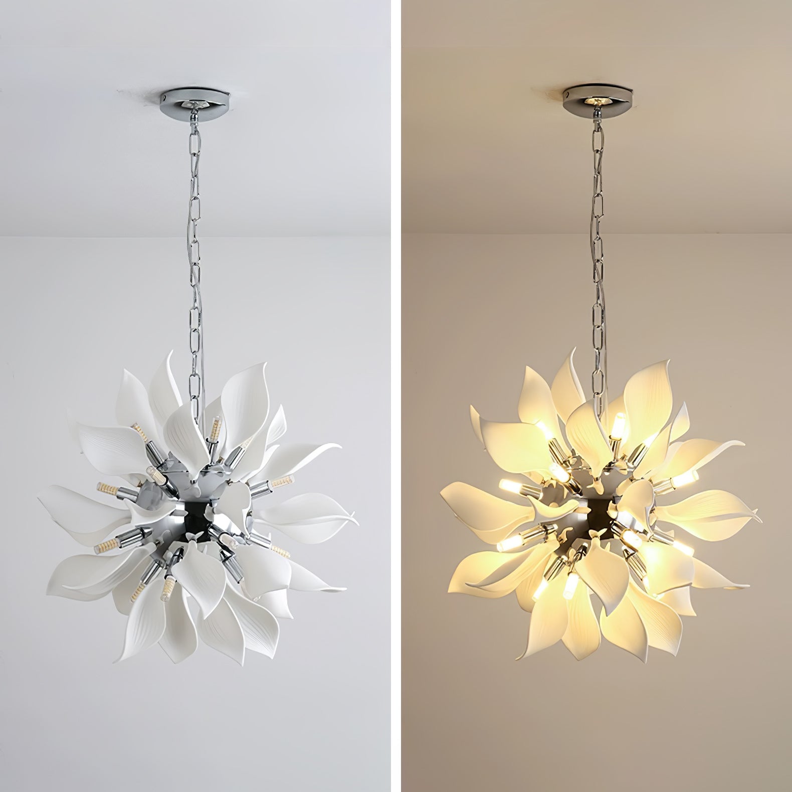 Lustra Pendelleuchte Keramik Blütenblätter Blühen-Letslighting