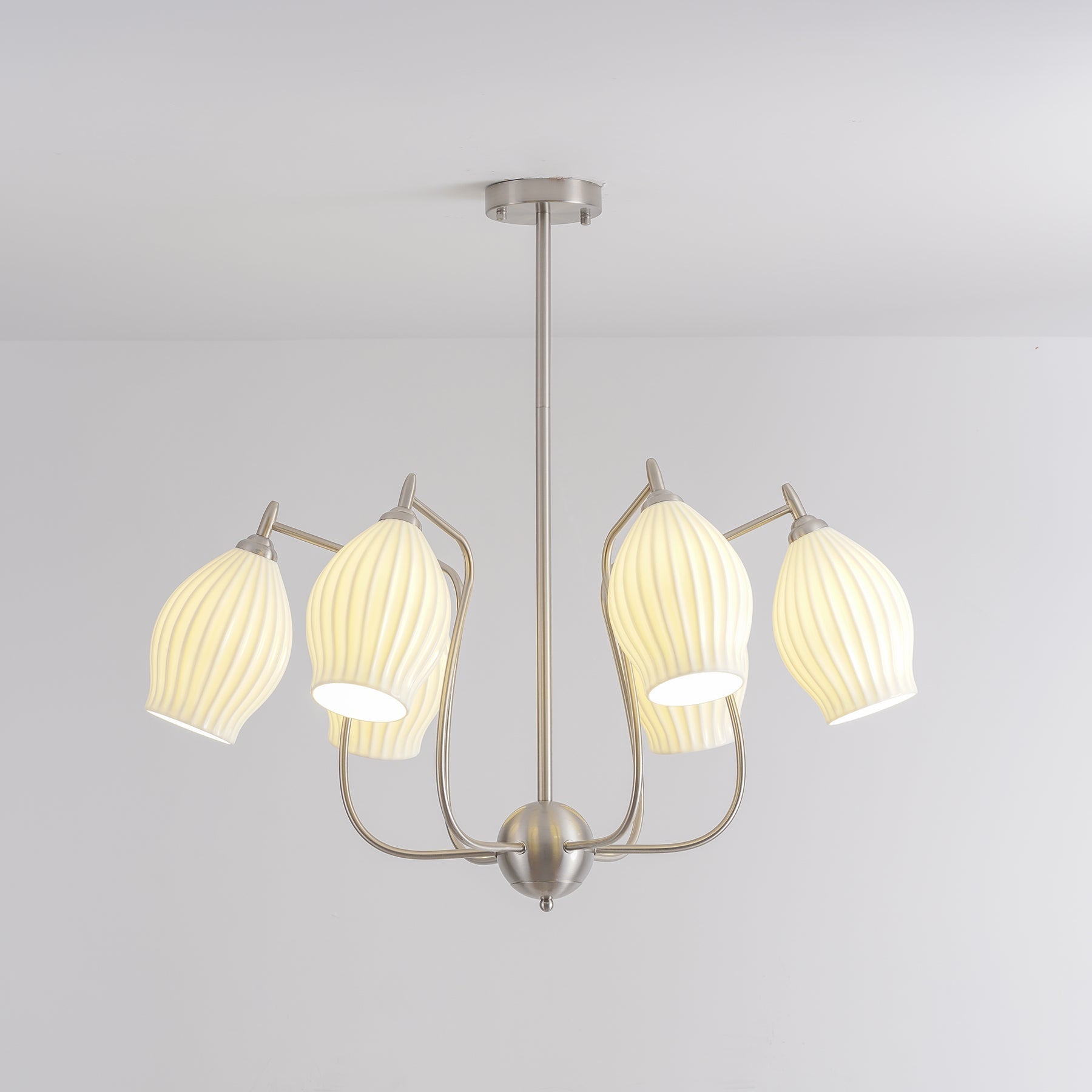 Lustra Keramik-Lüster Rippen Struktur Glas Elegant-Letslighting