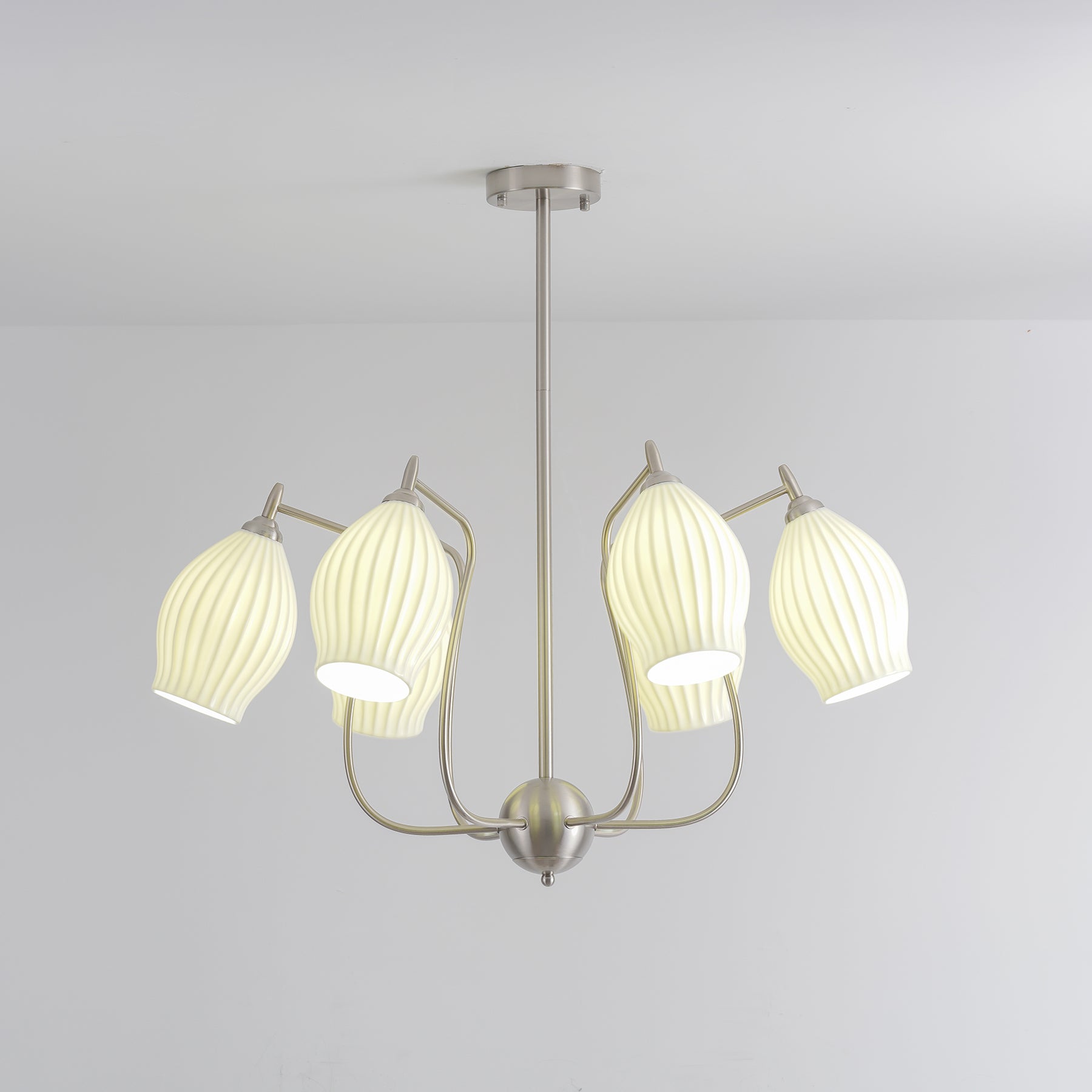 Lustra Keramik-Lüster Rippen Struktur Glas Elegant-Letslighting