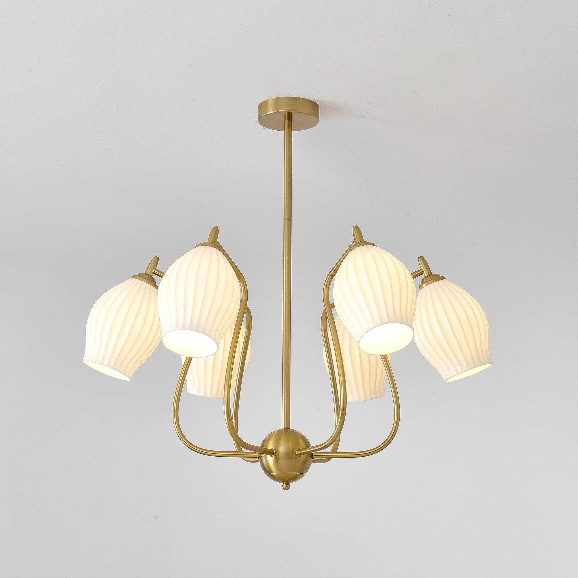 Lustra Keramik-Lüster Rippen Struktur Glas Elegant-Letslighting