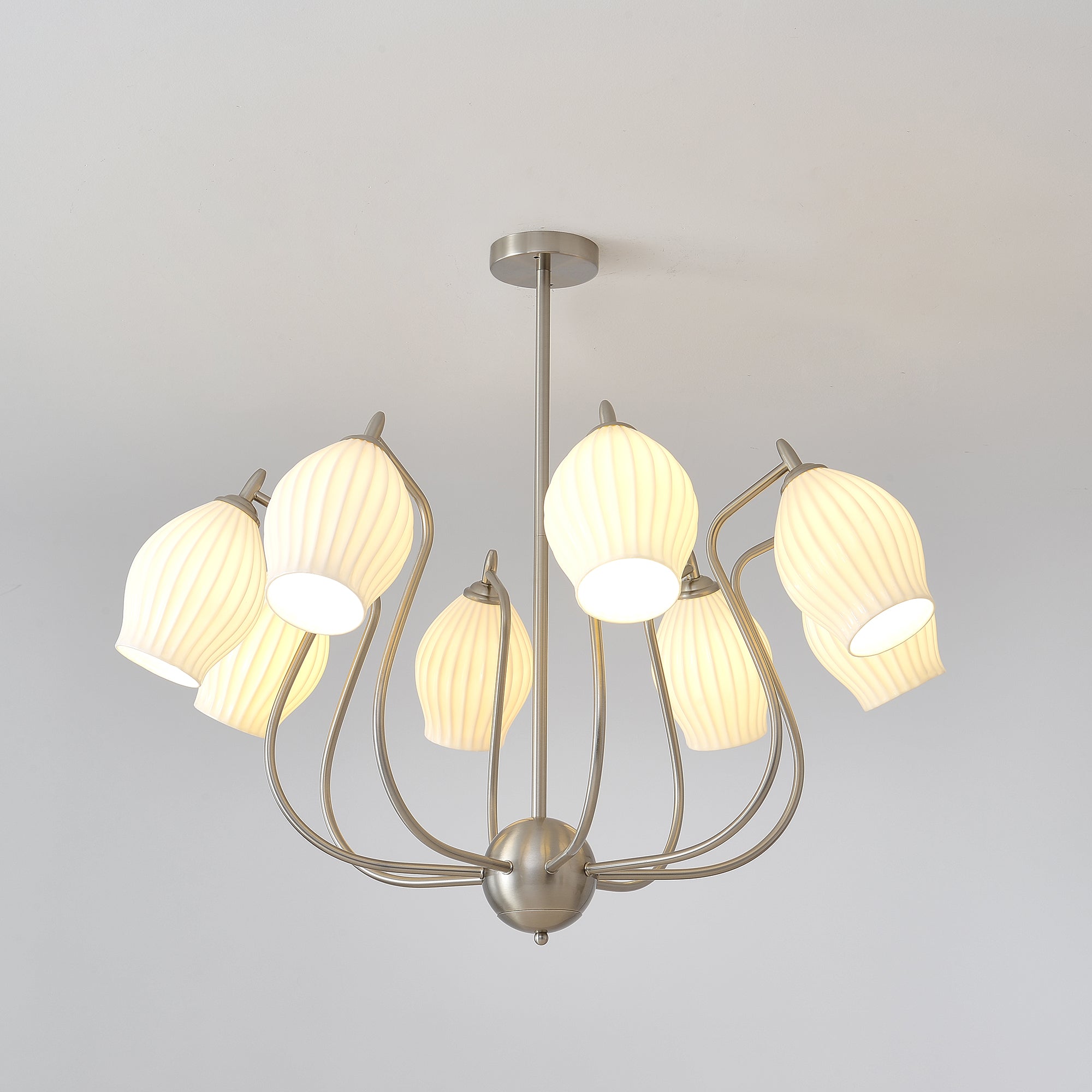 Lustra Keramik-Lüster Rippen Struktur Glas Elegant-Letslighting
