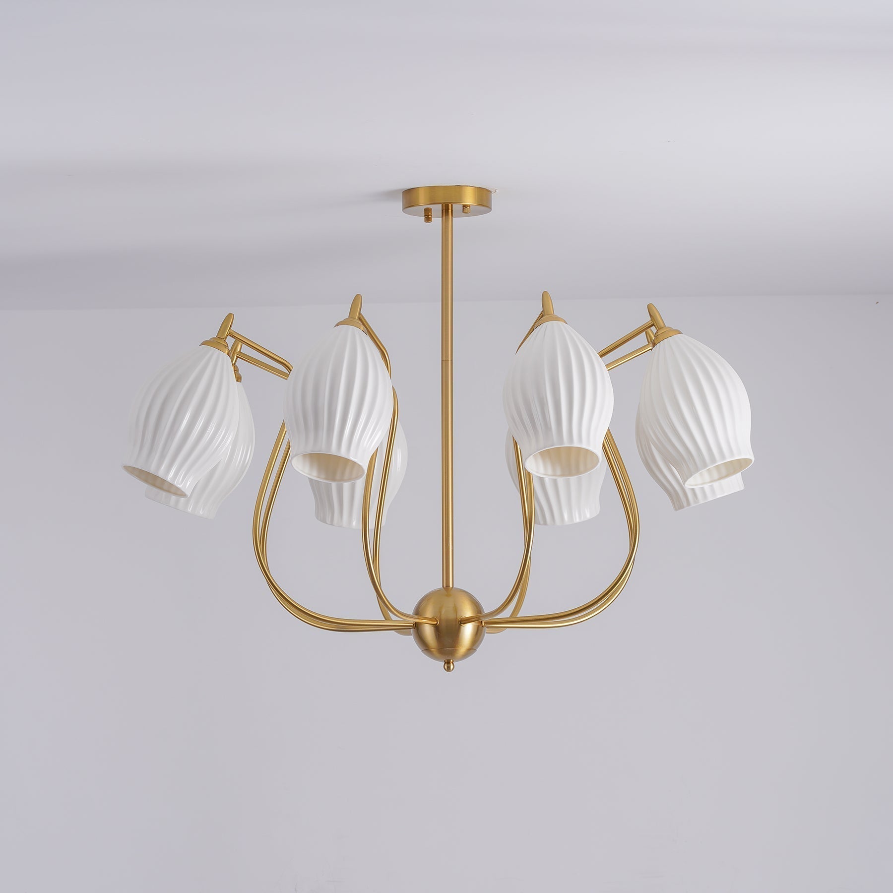 Lustra Keramik-Lüster Rippen Struktur Glas Elegant-Letslighting