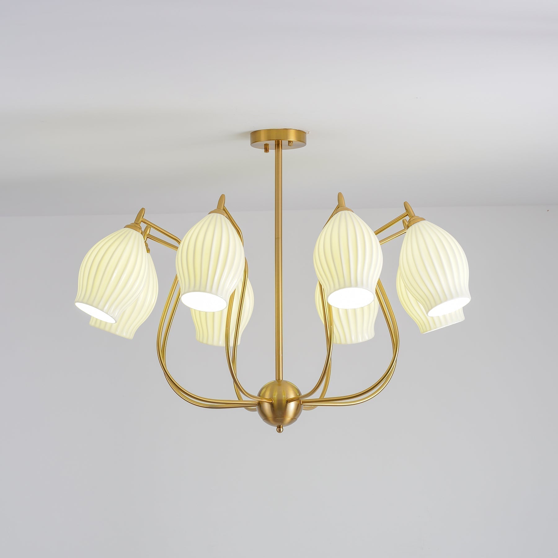Lustra Keramik-Lüster Rippen Struktur Glas Elegant-Letslighting