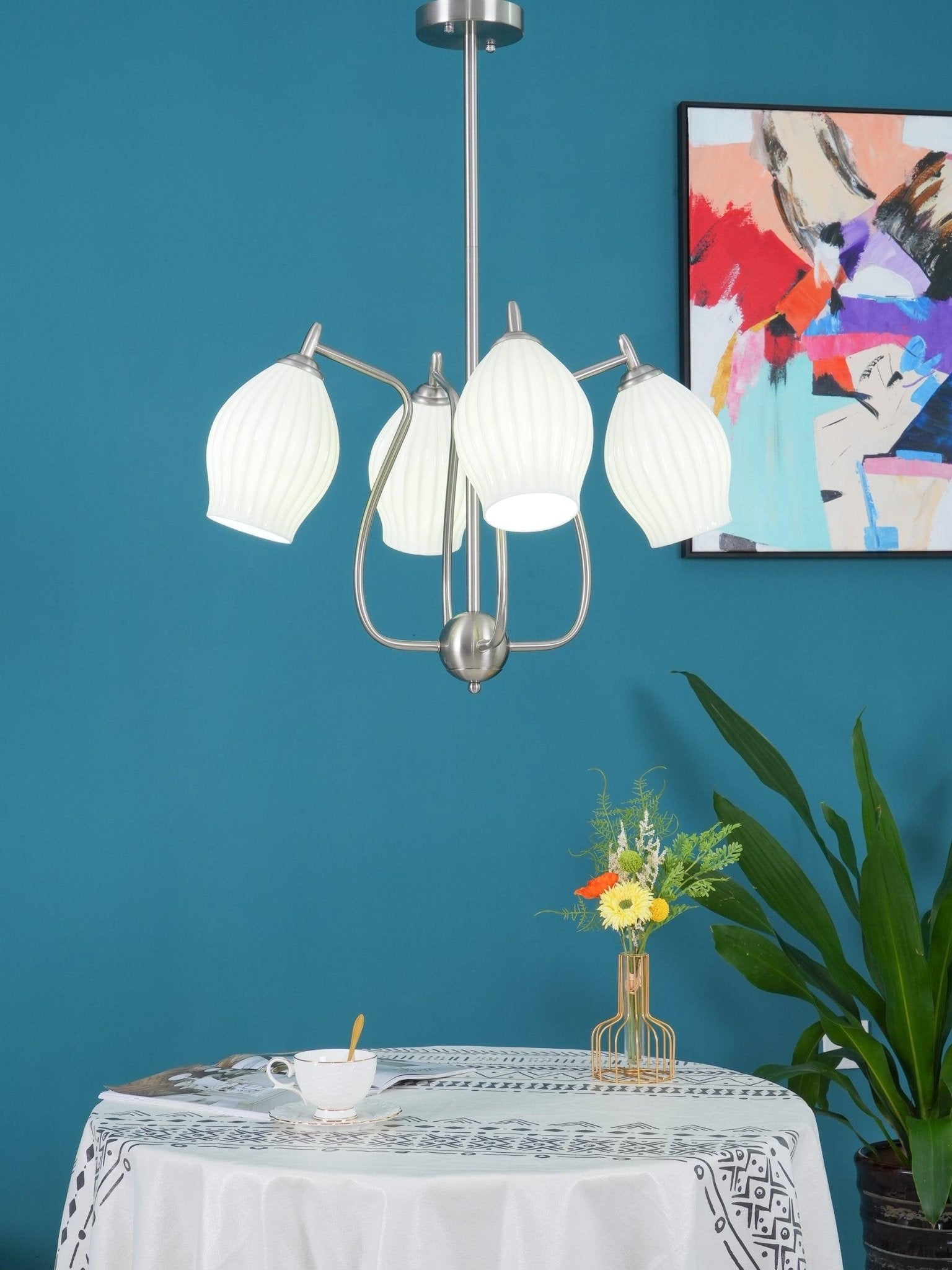 Lustra Keramik-Lüster Rippen Struktur Glas Elegant-Letslighting