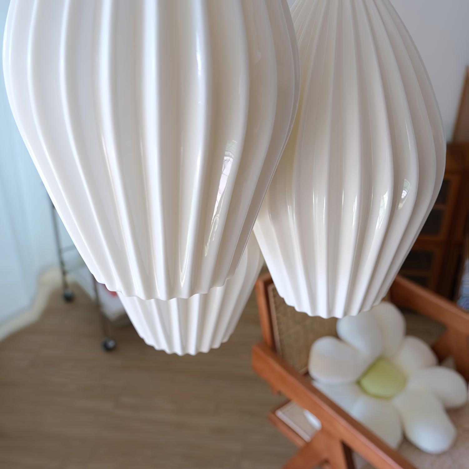 Solara Pendelleuchte Keramik Rippung Bone China Elegant-Letslighting