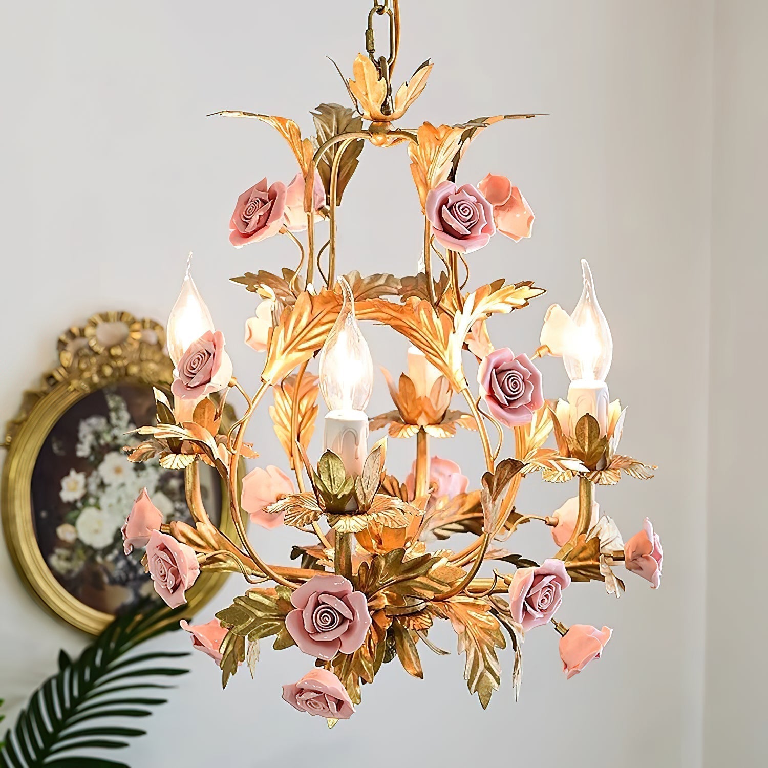 Ember Postmoderner Luxus Rosenblüten Keramik-Kronleuchter-Letslighting