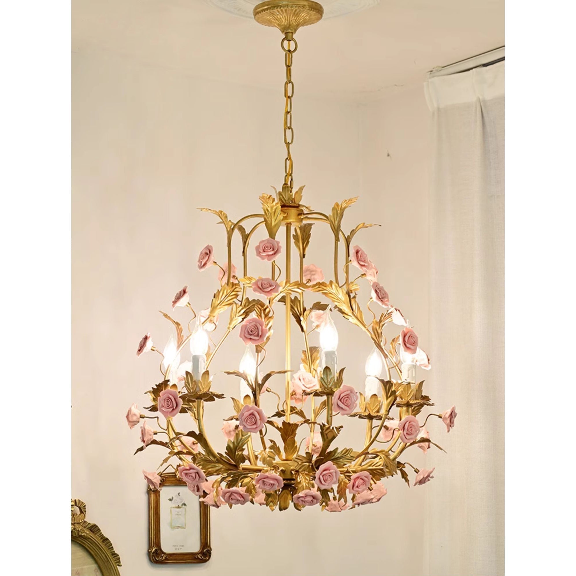 Ember Postmoderner Luxus Rosenblüten Keramik-Kronleuchter-Letslighting