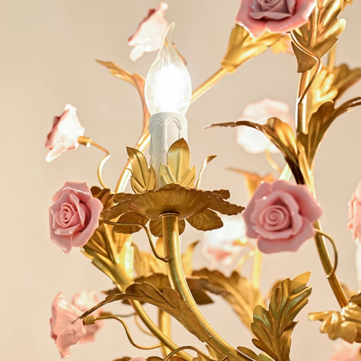 Ember Postmoderner Luxus Rosenblüten Keramik-Kronleuchter-Letslighting