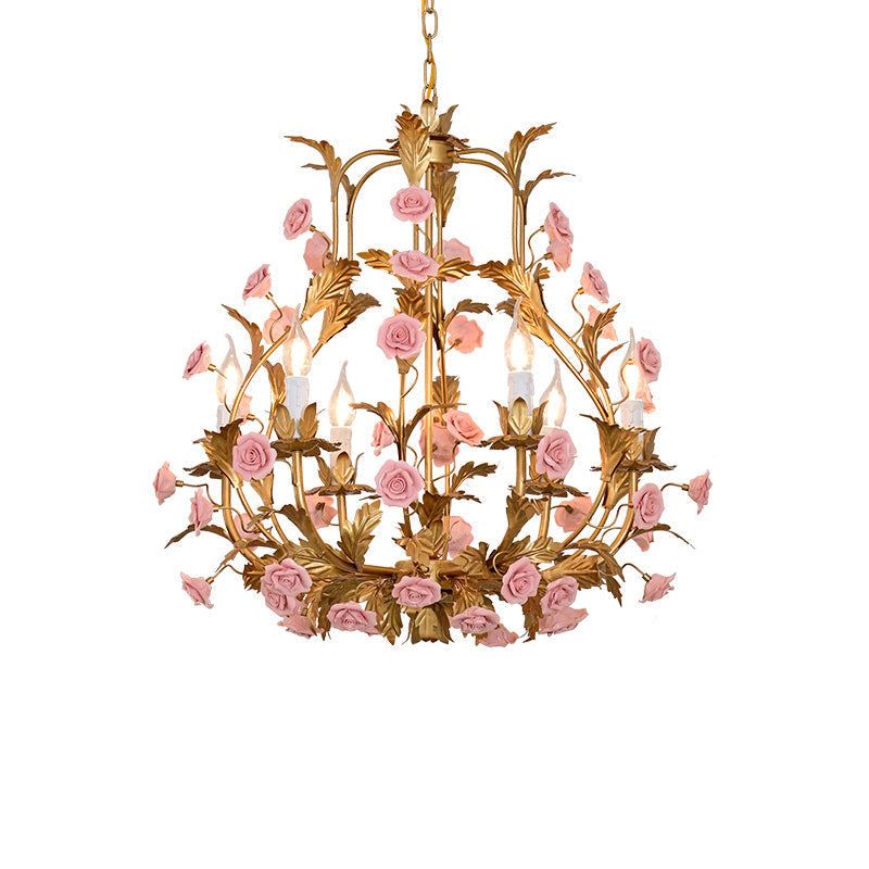 Ember Postmoderner Luxus Rosenblüten Keramik-Kronleuchter-Letslighting