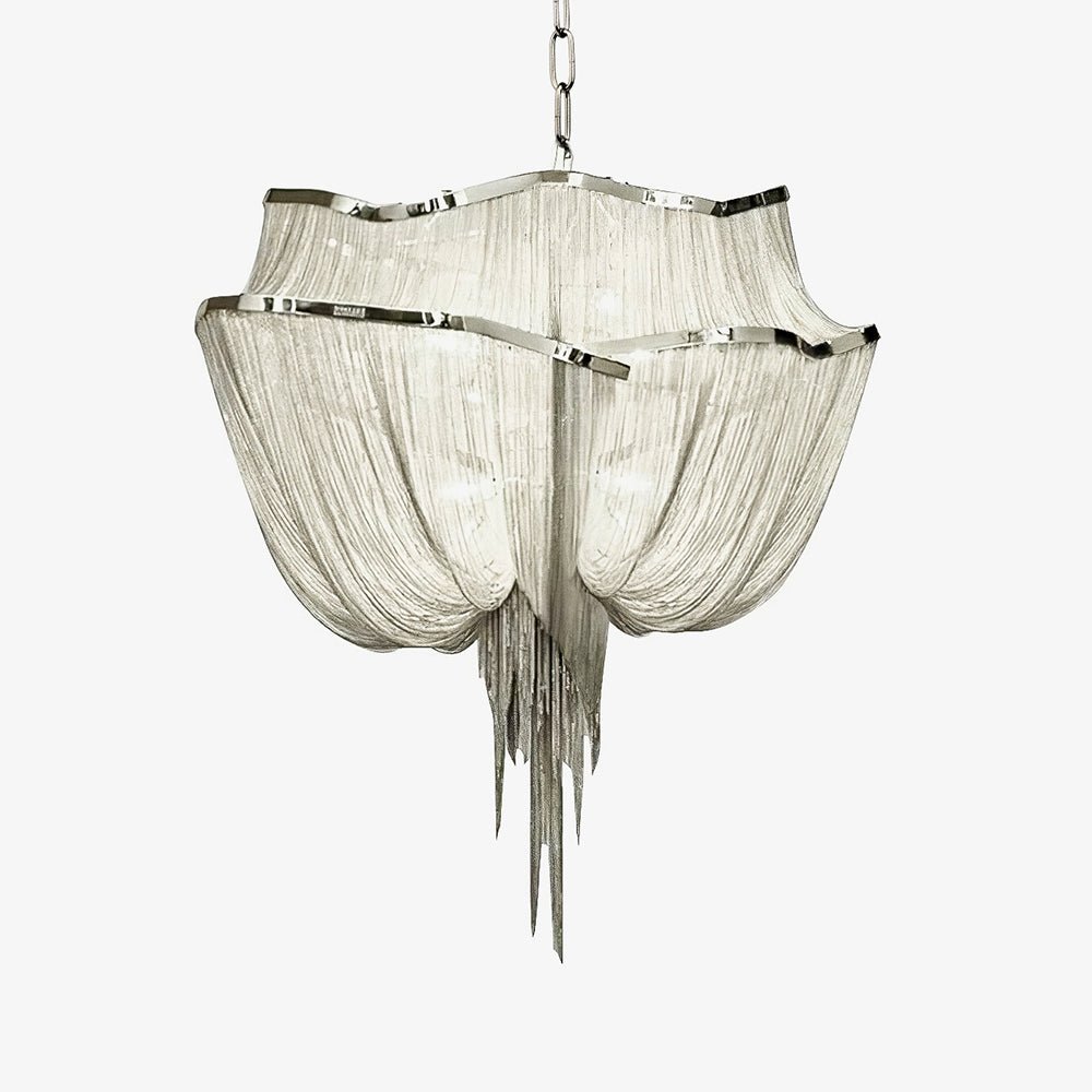 Lustra Kronleuchter Aluminium Ketten Schimmernd Nickel-Letslighting