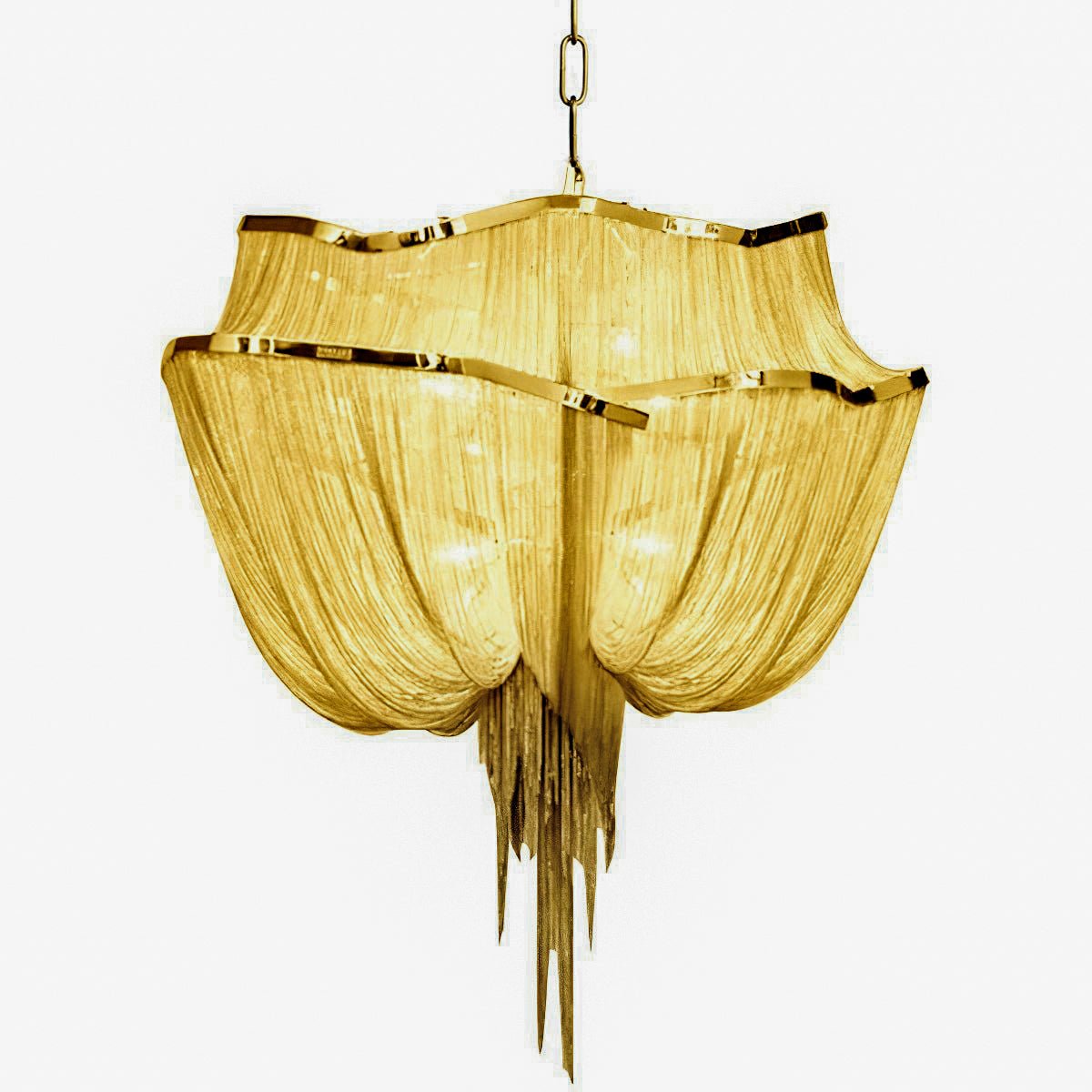 Lustra Kronleuchter Aluminium Ketten Schimmernd Nickel-Letslighting
