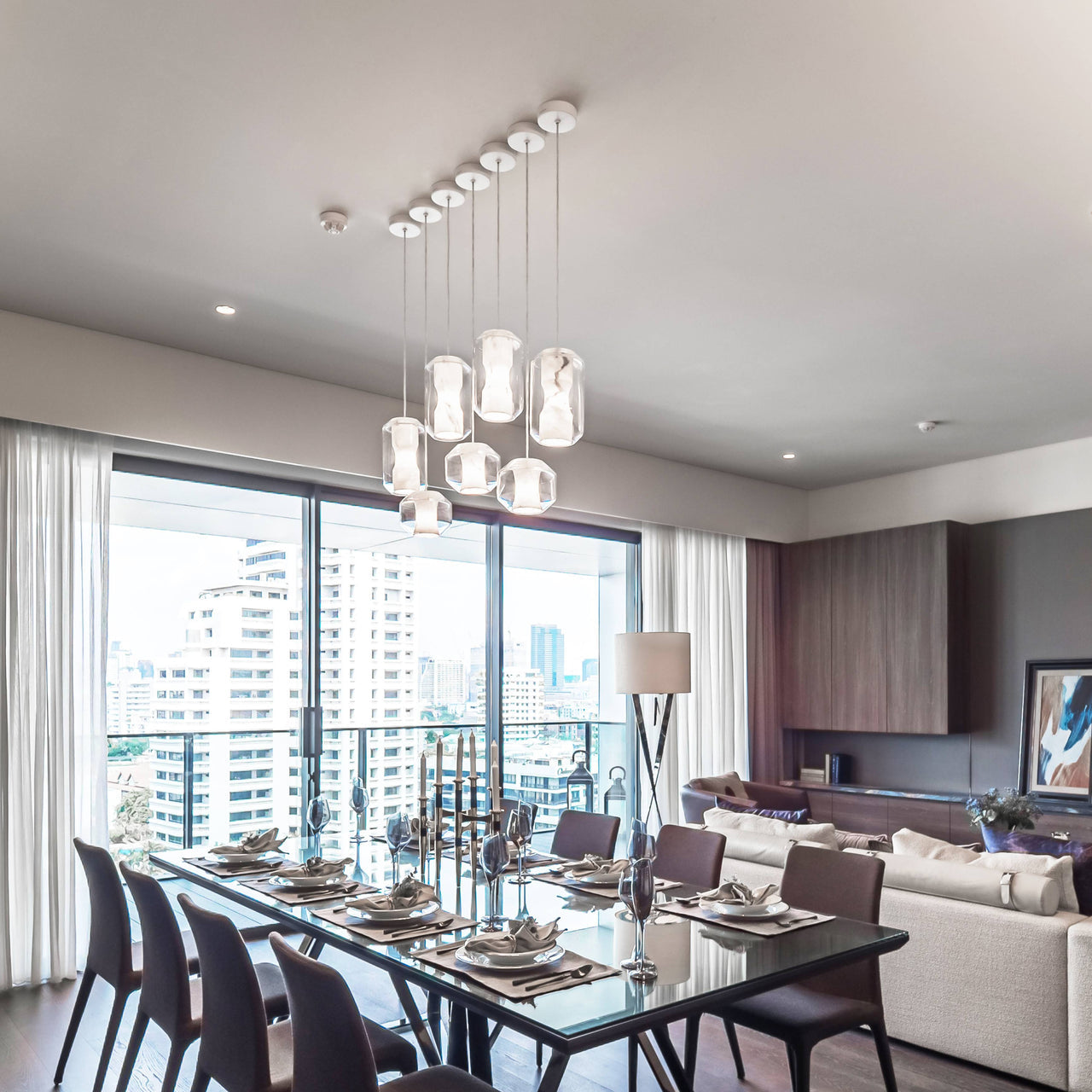 Allirila Modern Minimalist Alabaster Glass Pendant Lamp - Letslighting