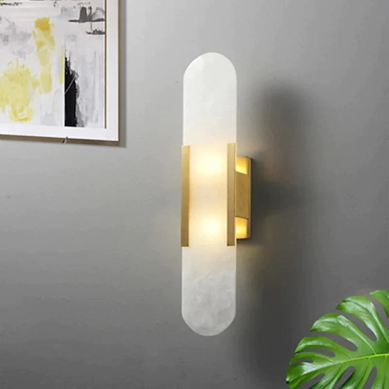 Arisha LED Wandleuchte Schwarz/Gold Ess/Schlafzimmer Metall/Dolomite