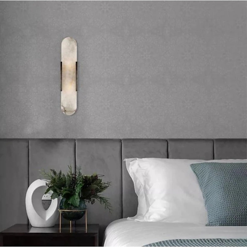 Arisha LED Wandleuchte Schwarz/Gold Ess/Schlafzimmer Metall/Dolomite