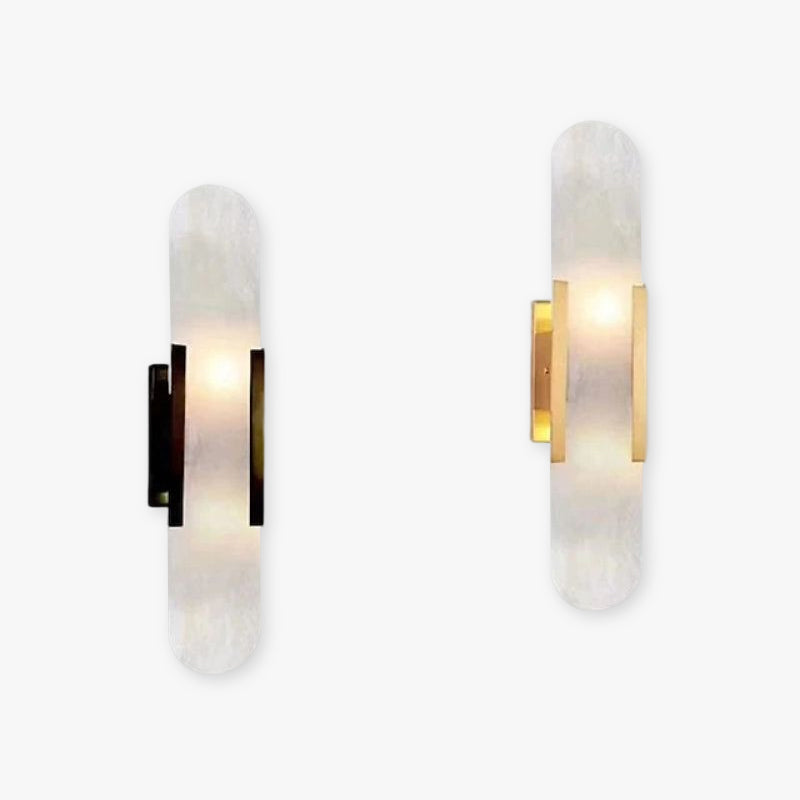 Arisha LED Wandleuchte Schwarz/Gold Ess/Schlafzimmer Metall/Dolomite