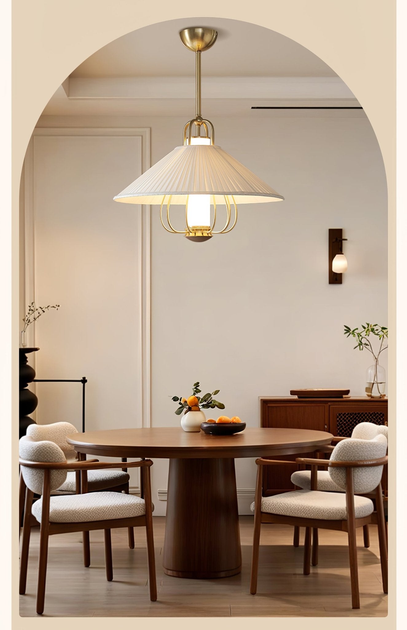 Lustra Pendelleuchte Stoff Gold-Letslighting