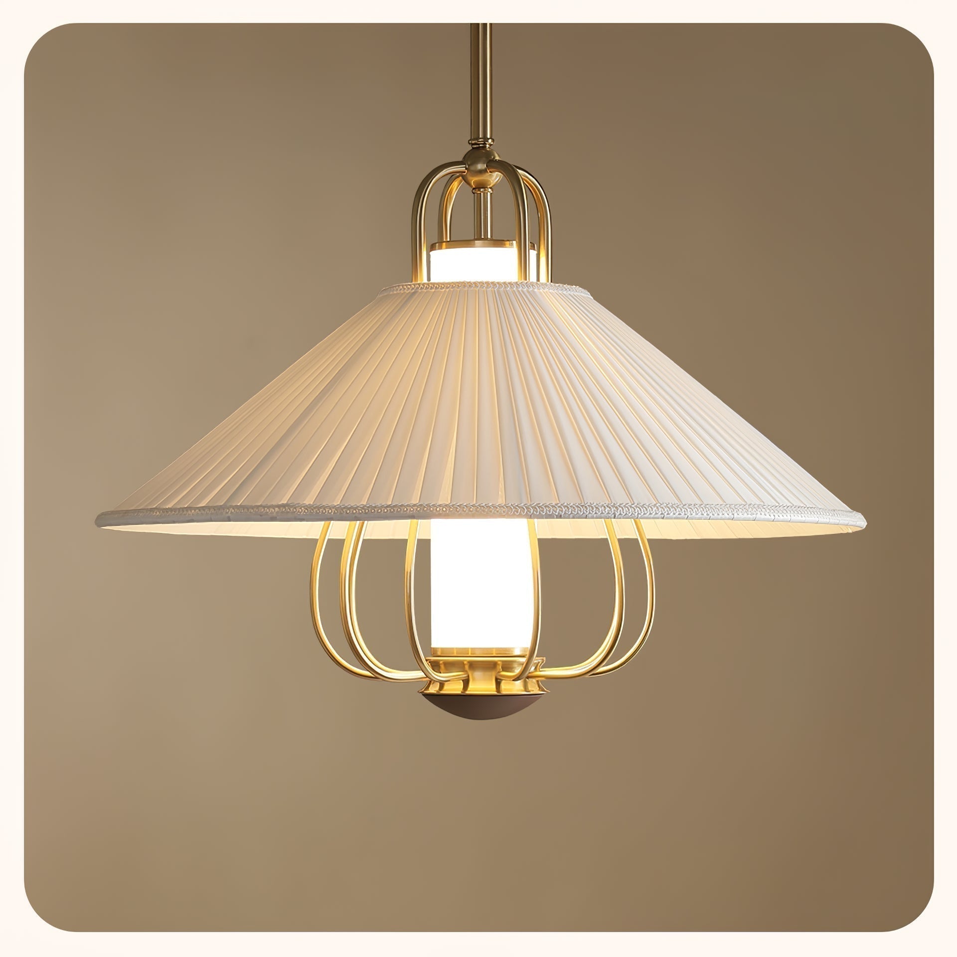 Lustra Pendelleuchte Stoff Gold-Letslighting