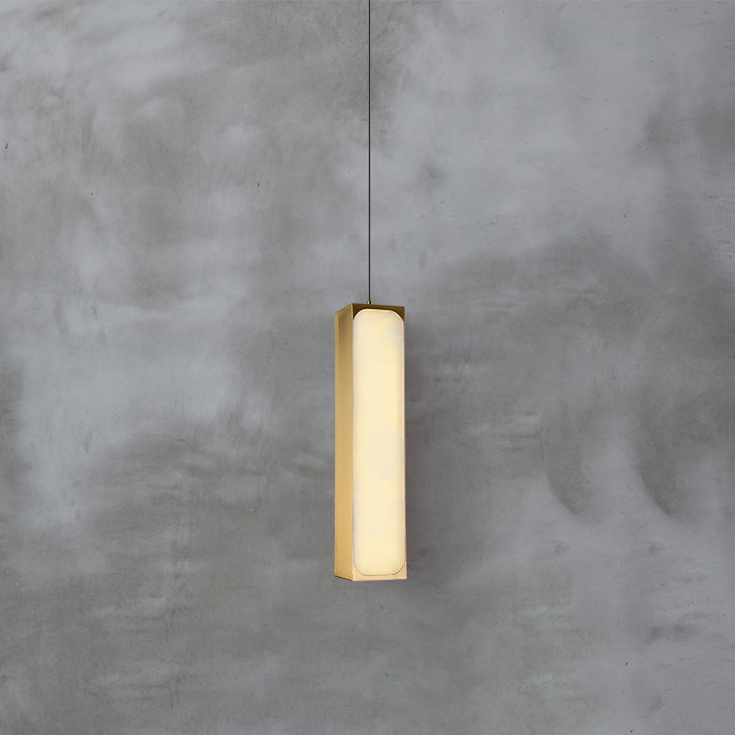 Gleam Modern Minimalist Brass Alabaster Pendant Light - Letslighting