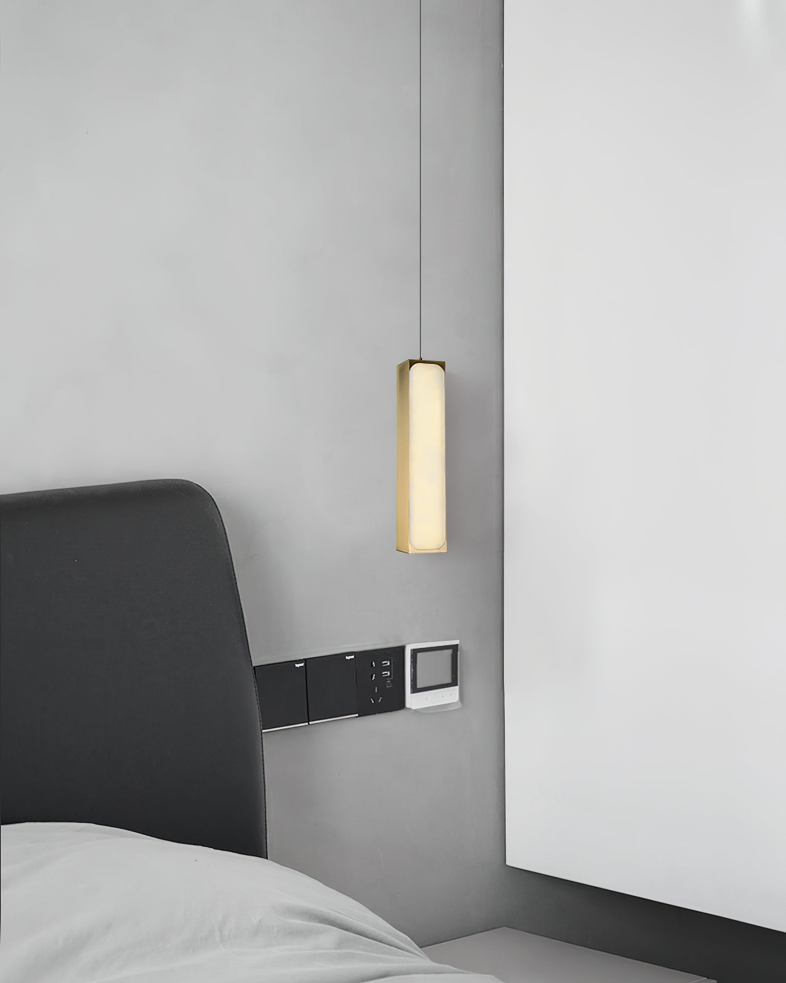 Gleam Modern Minimalist Brass Alabaster Pendant Light - Letslighting