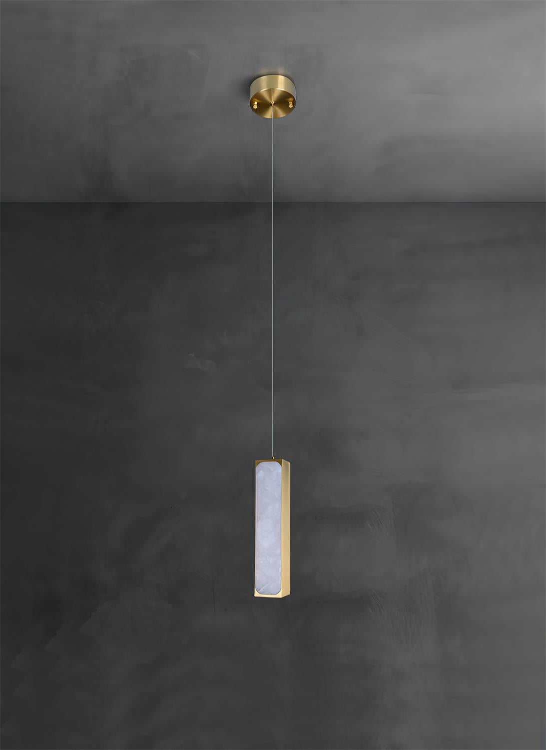 Gleam Modern Minimalist Brass Alabaster Pendant Light - Letslighting