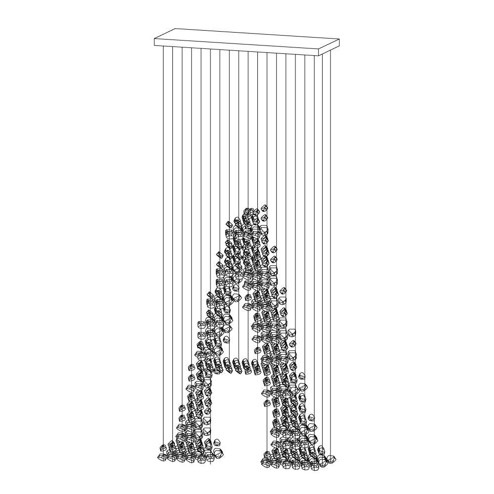 Arsilus Kaskaden-Kronleuchter aus Anthrazitfarbenem Stein-Letslighting