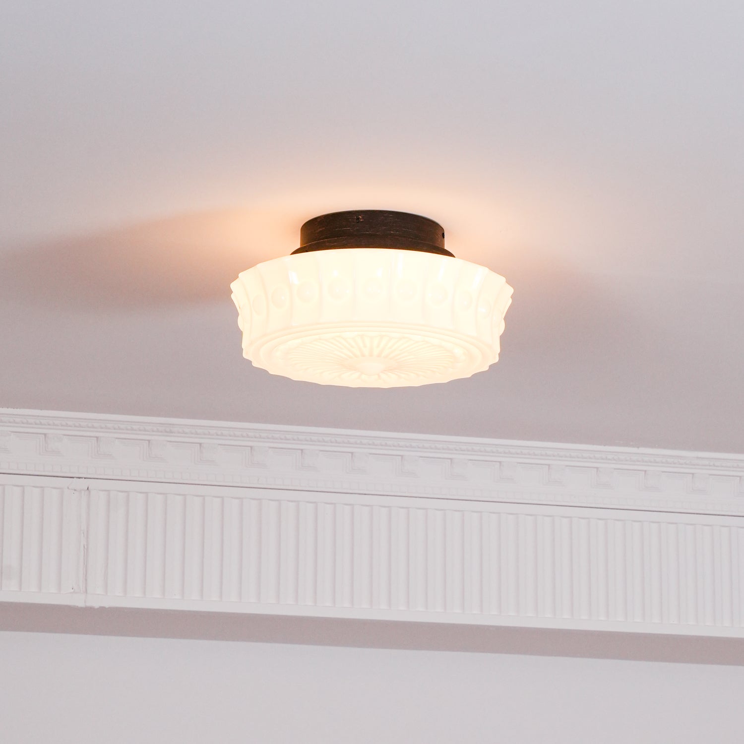 Solara Deckenleuchte Weiß Glas Floral-Letslighting
