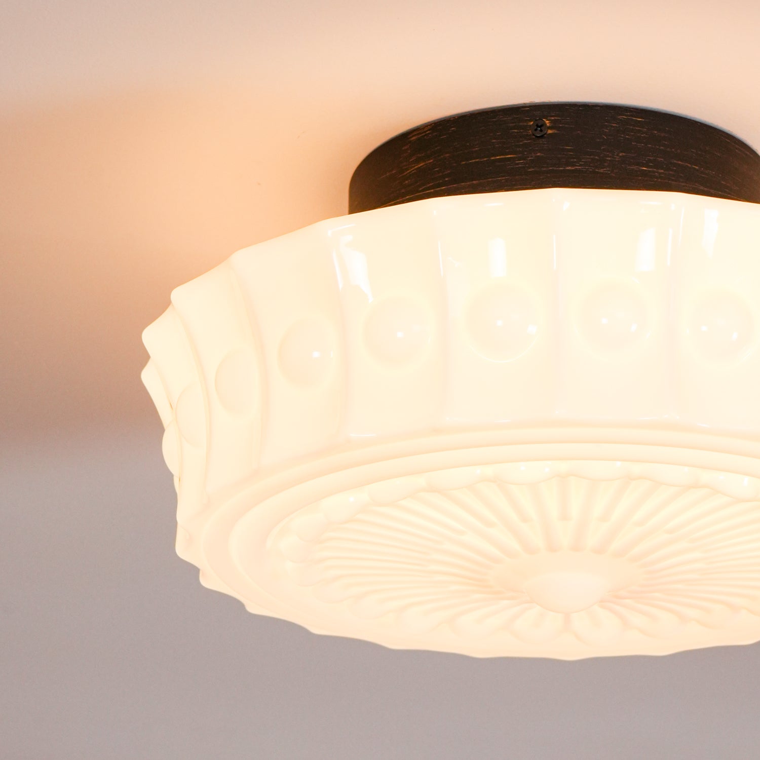 Solara Deckenleuchte Weiß Glas Floral-Letslighting