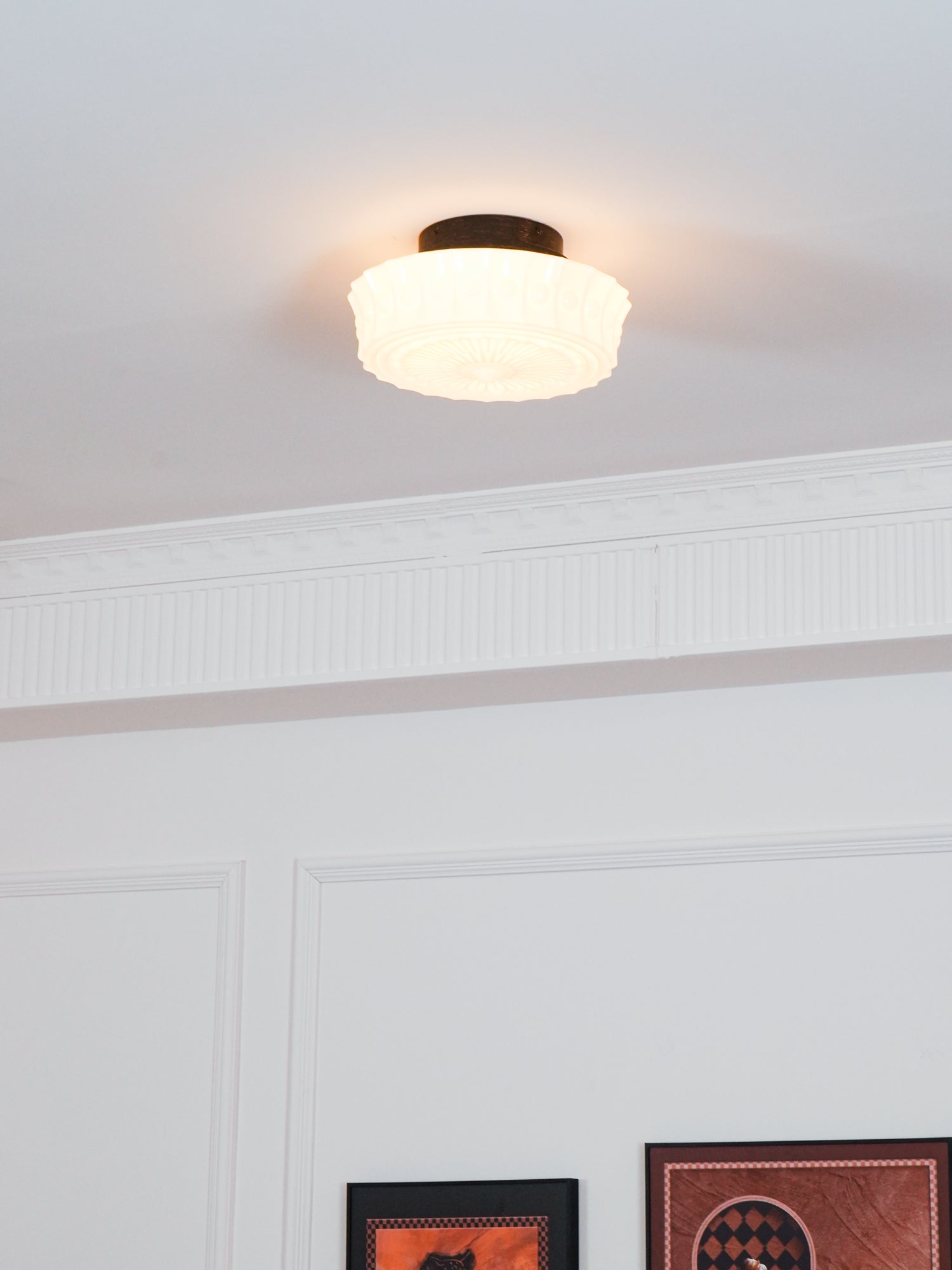 Solara Deckenleuchte Weiß Glas Floral-Letslighting