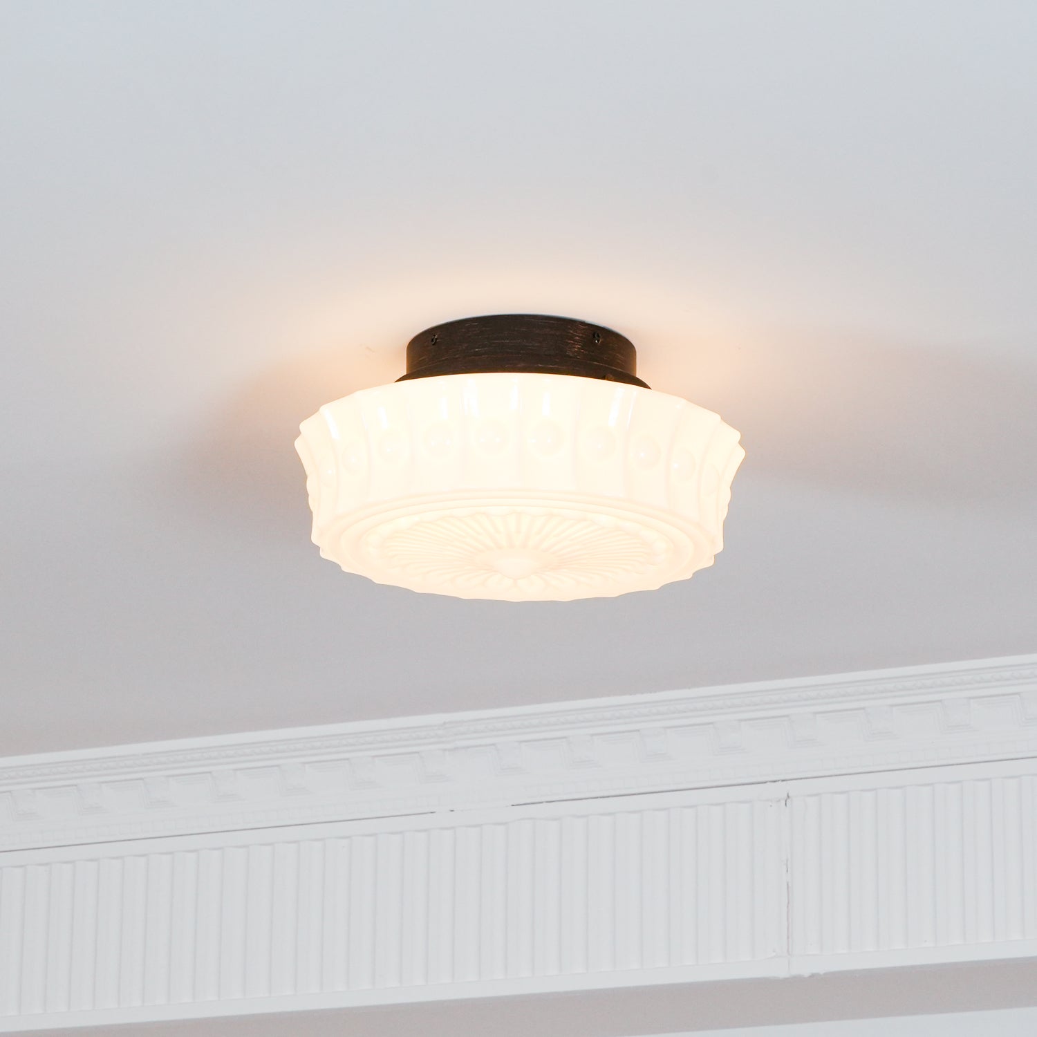 Solara Deckenleuchte Weiß Glas Floral-Letslighting