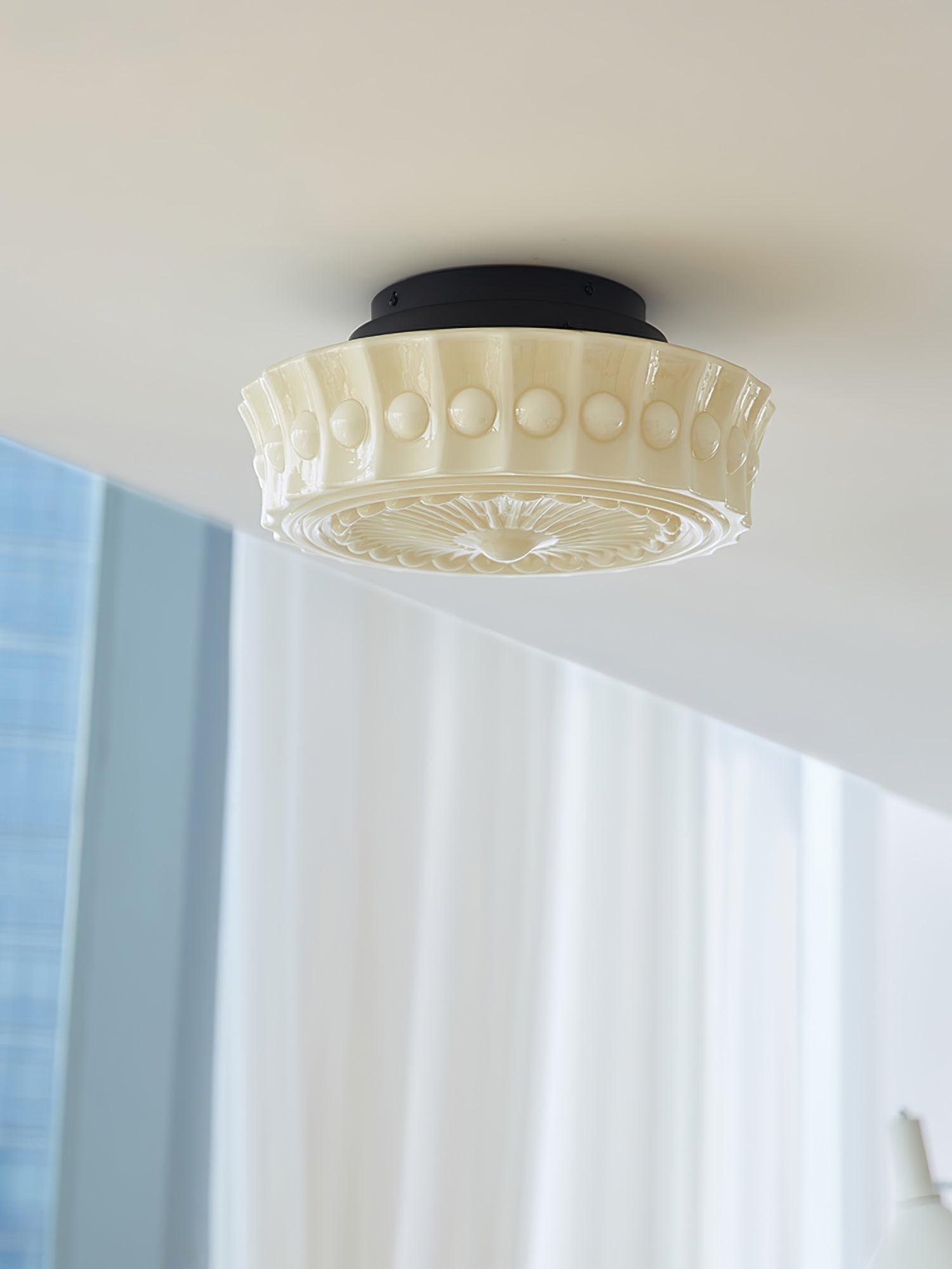 Solara Deckenleuchte Weiß Glas Floral-Letslighting