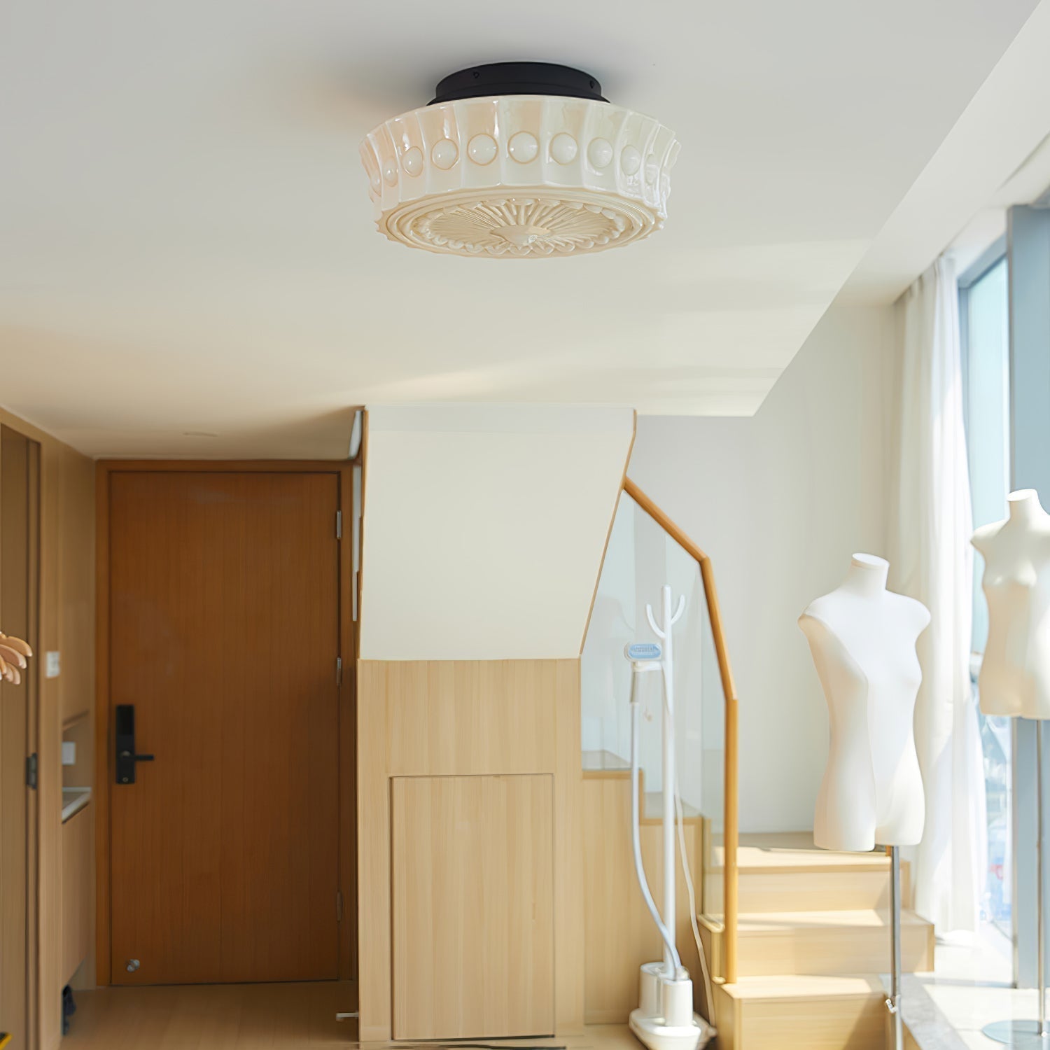Solara Deckenleuchte Weiß Glas Floral-Letslighting