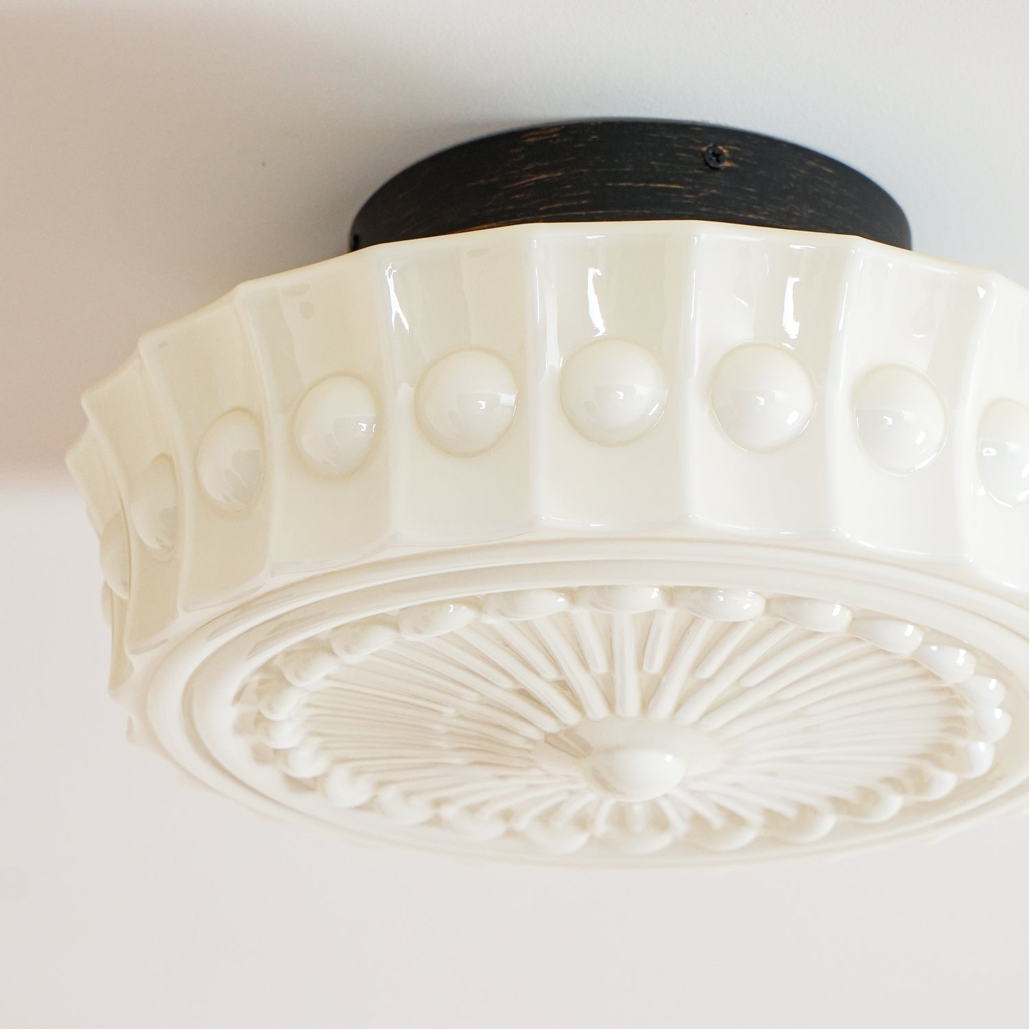 Solara Deckenleuchte Weiß Glas Floral-Letslighting