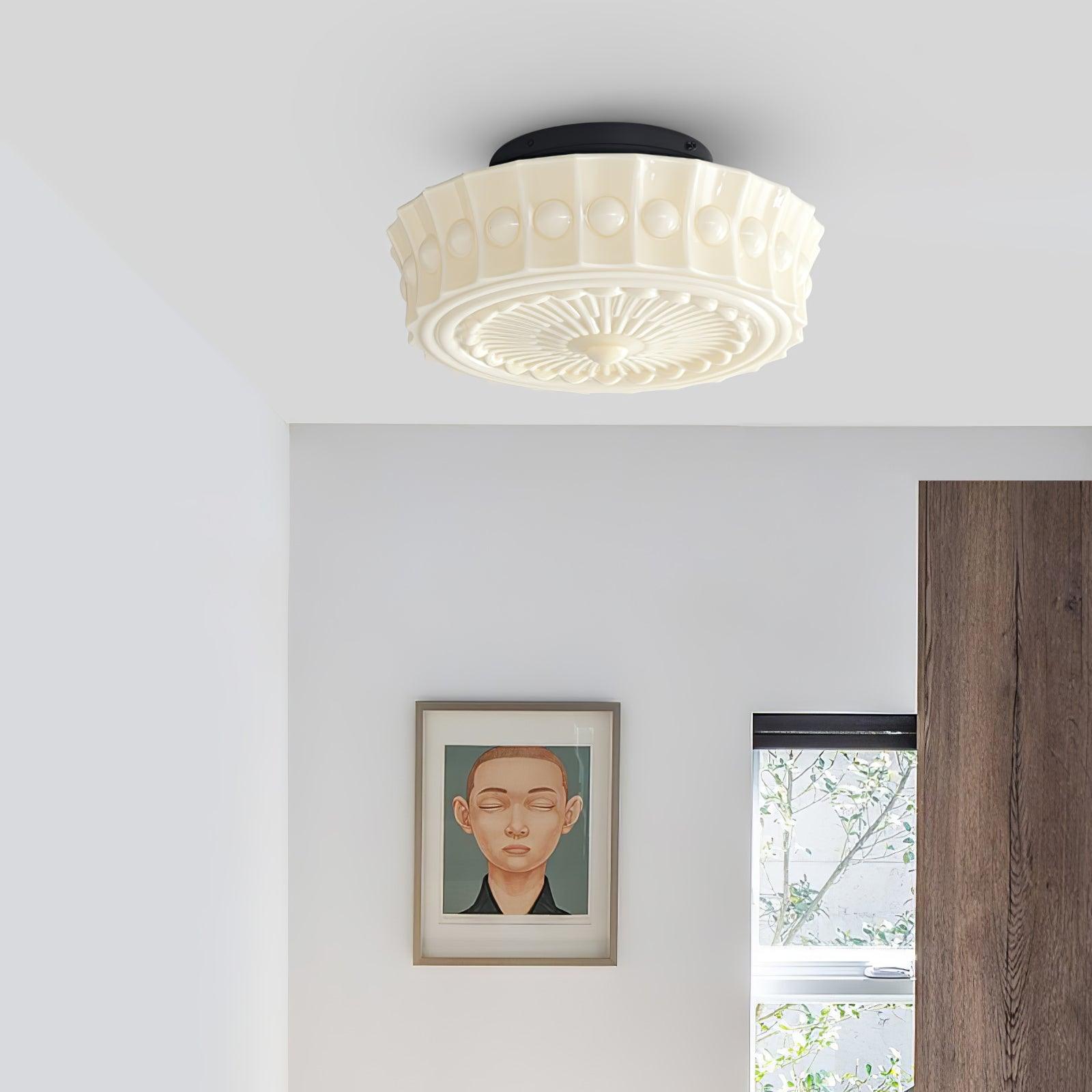Solara Deckenleuchte Weiß Glas Floral-Letslighting