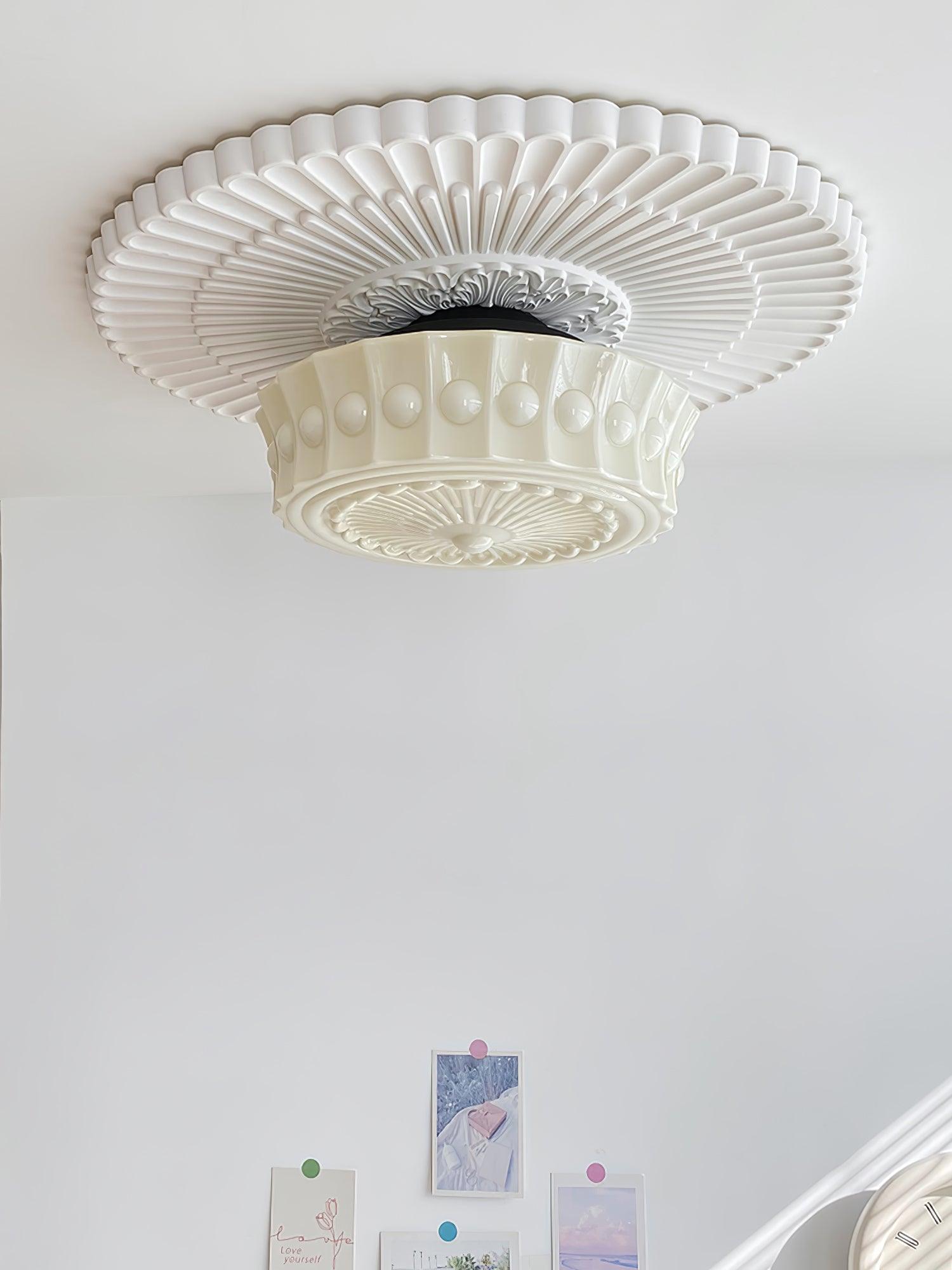 Solara Deckenleuchte Weiß Glas Floral-Letslighting