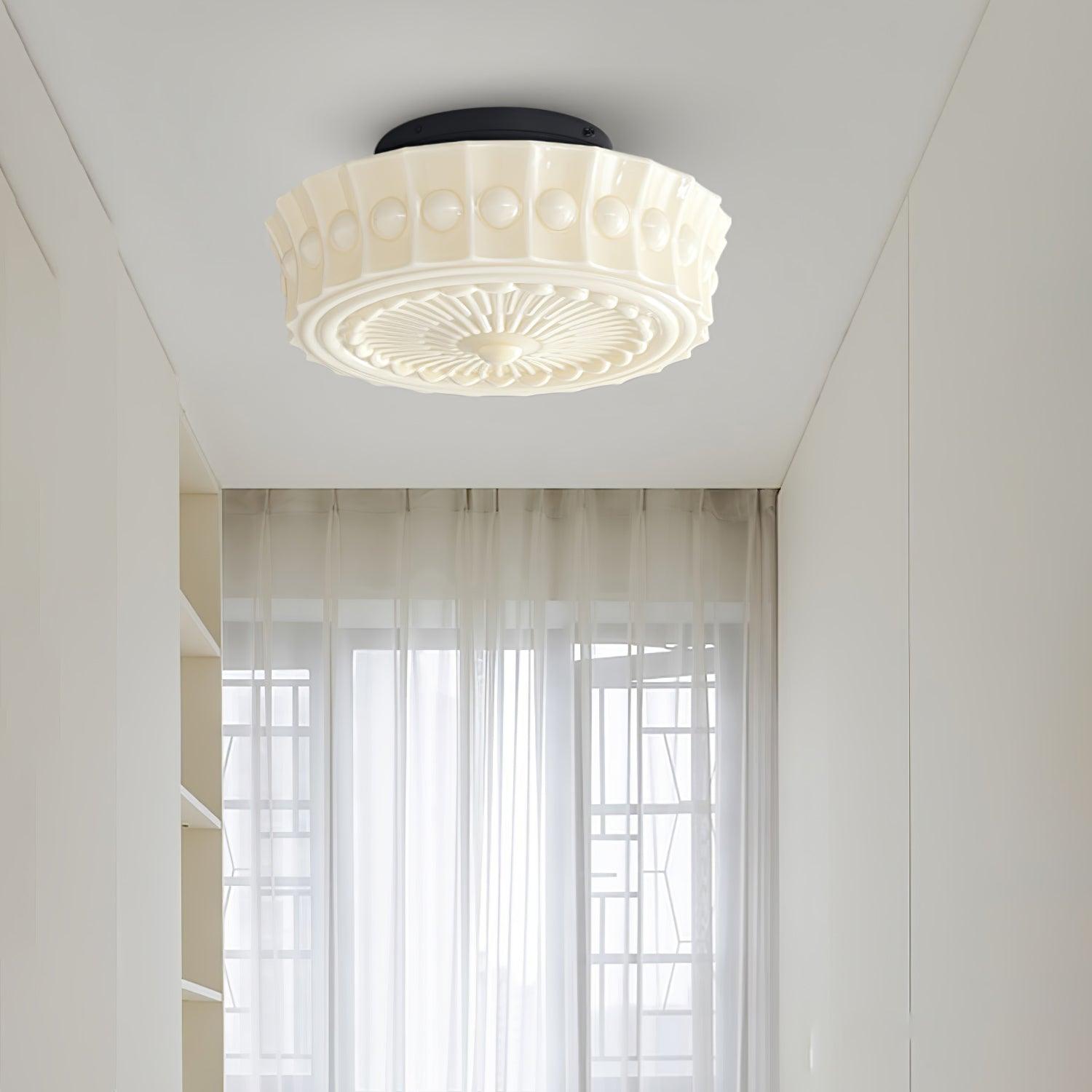 Solara Deckenleuchte Weiß Glas Floral-Letslighting