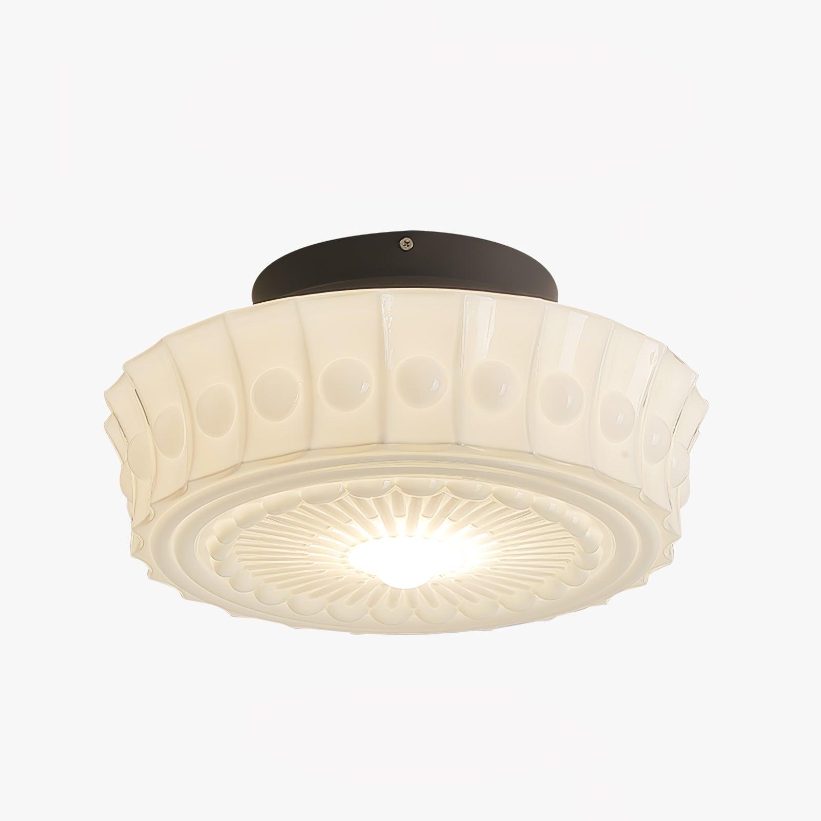 Solara Deckenleuchte Weiß Glas Floral-Letslighting