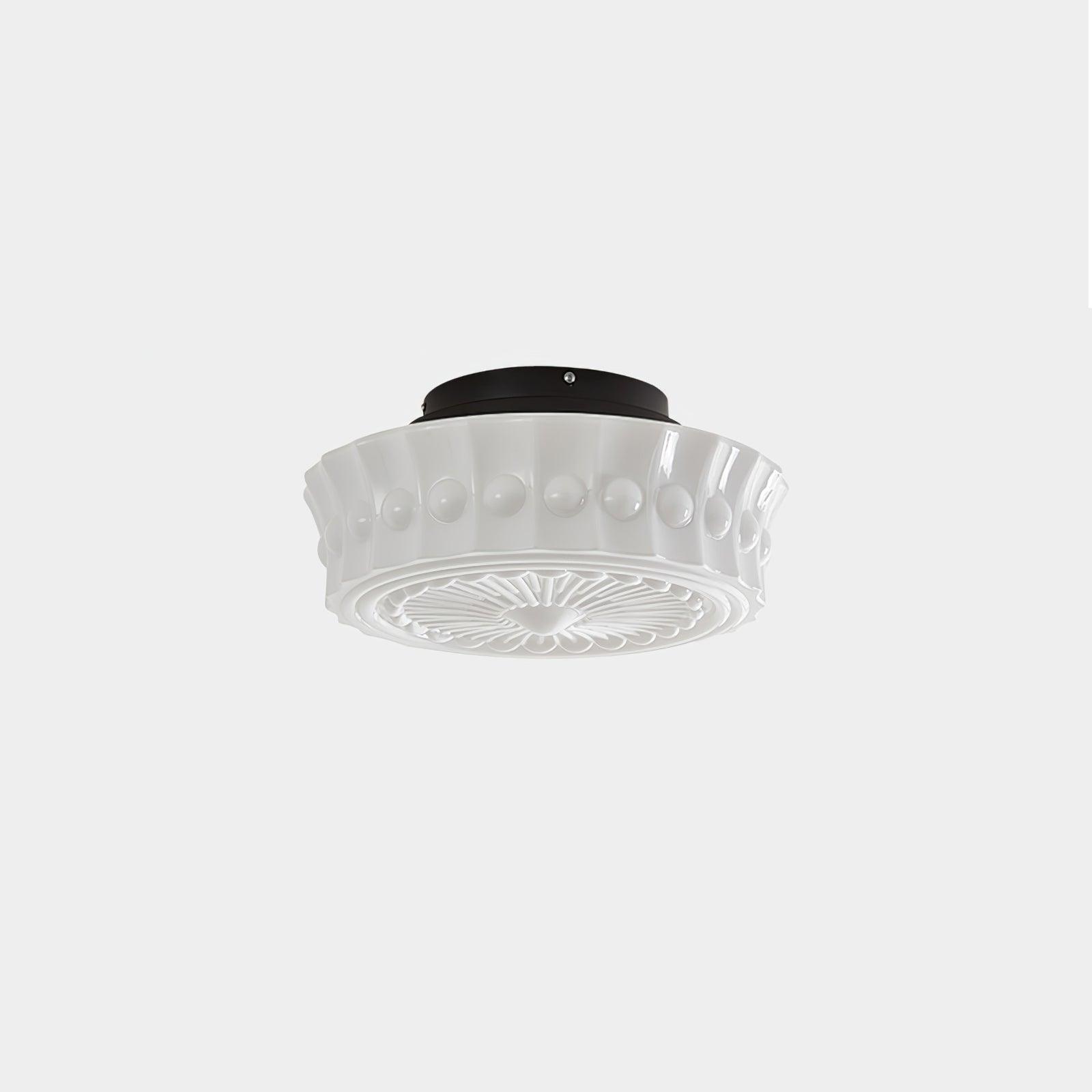 Solara Deckenleuchte Weiß Glas Floral-Letslighting