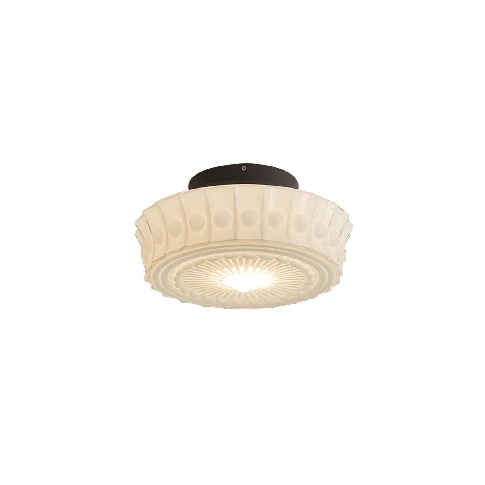 Solara Deckenleuchte Weiß Glas Floral-Letslighting