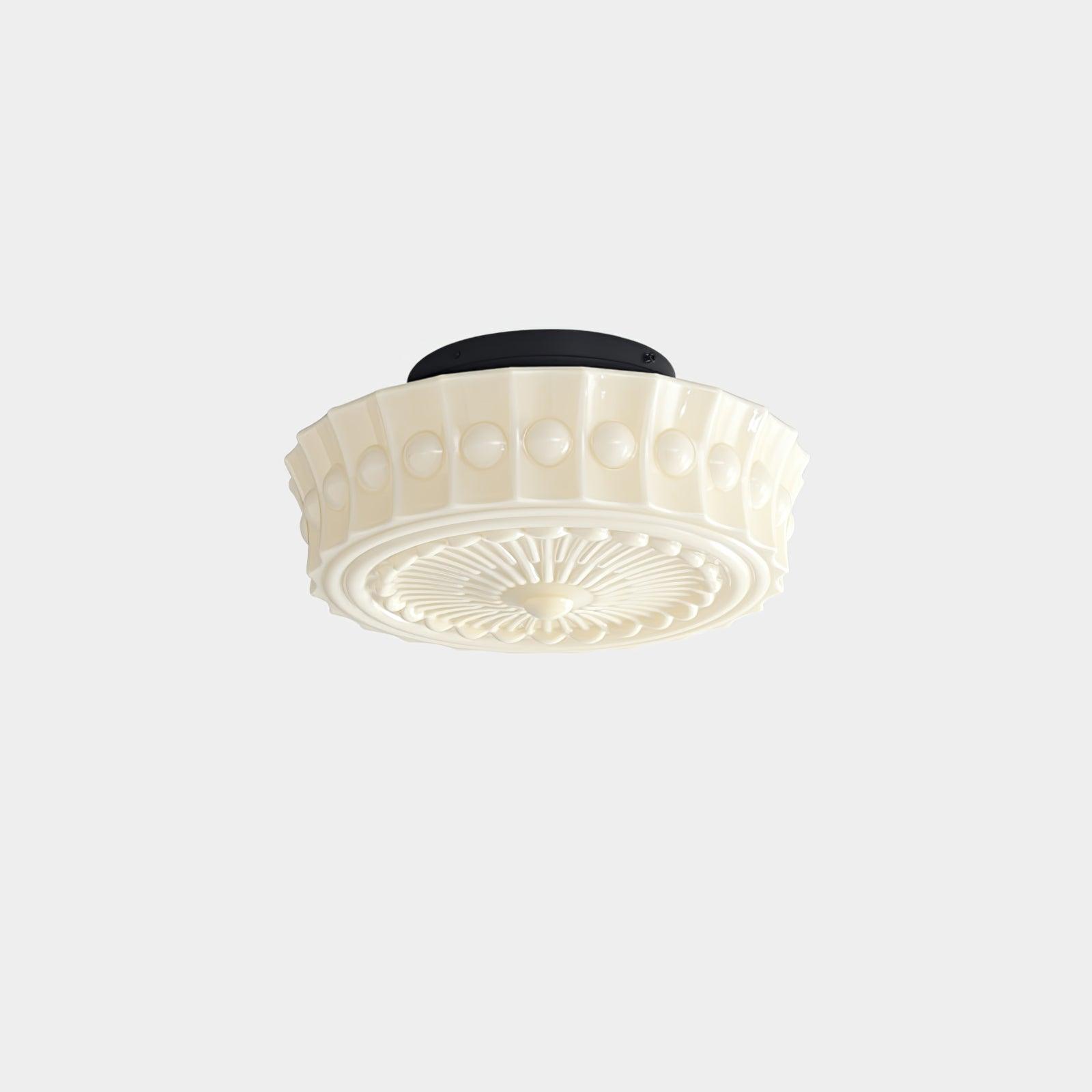 Solara Deckenleuchte Weiß Glas Floral-Letslighting