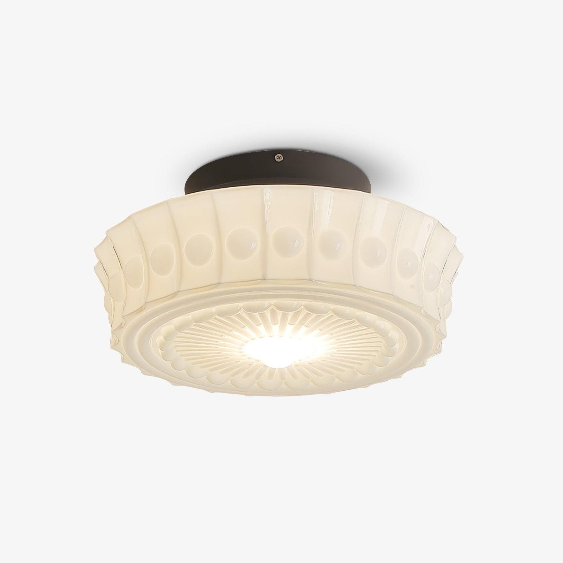 Solara Deckenleuchte Weiß Glas Floral-Letslighting